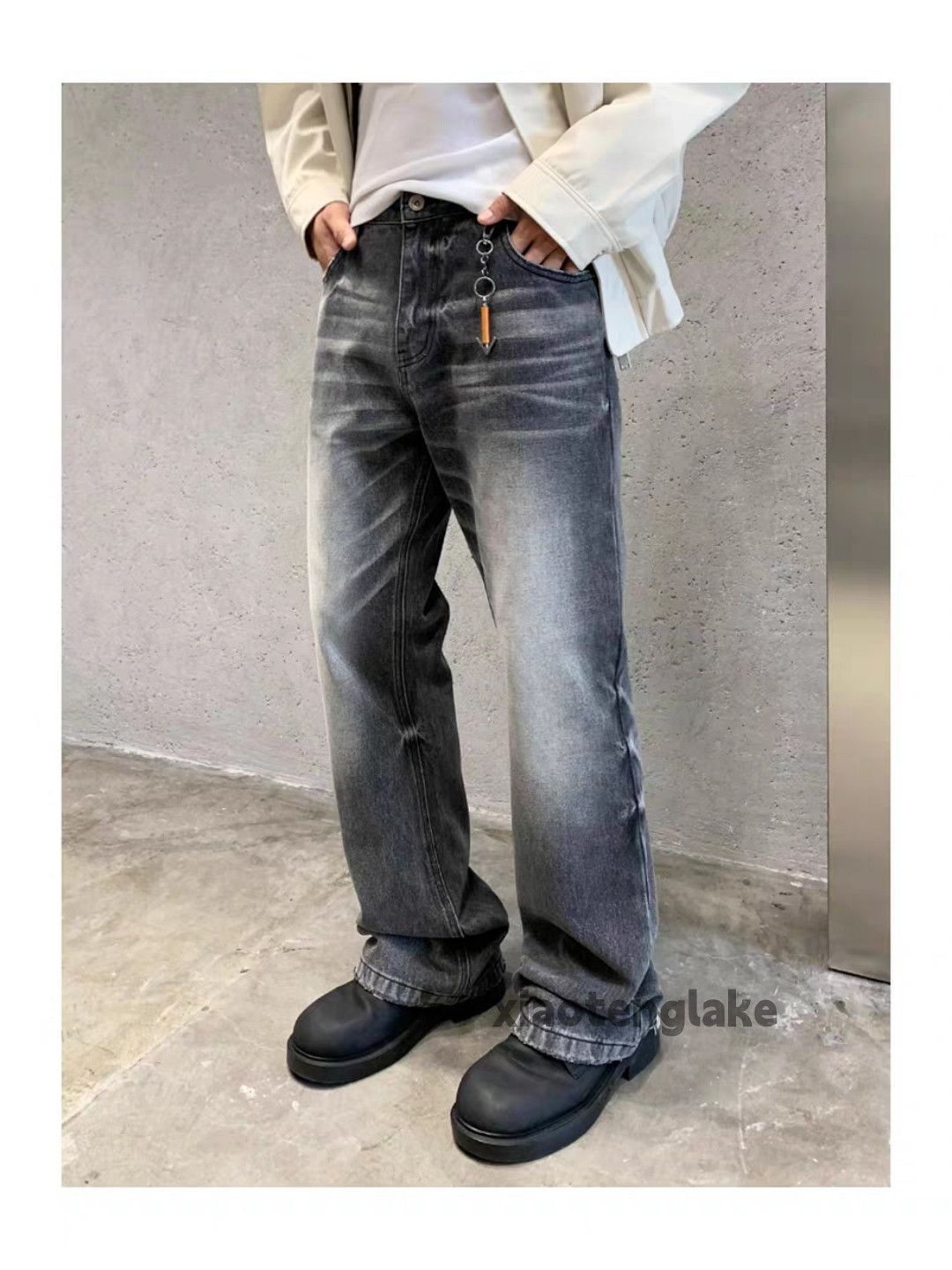 Jean × Vintage washed faded cleanfit yuppie loose bootcut flared jeans Size US 30 / EU 46 - 3 Thumbnail