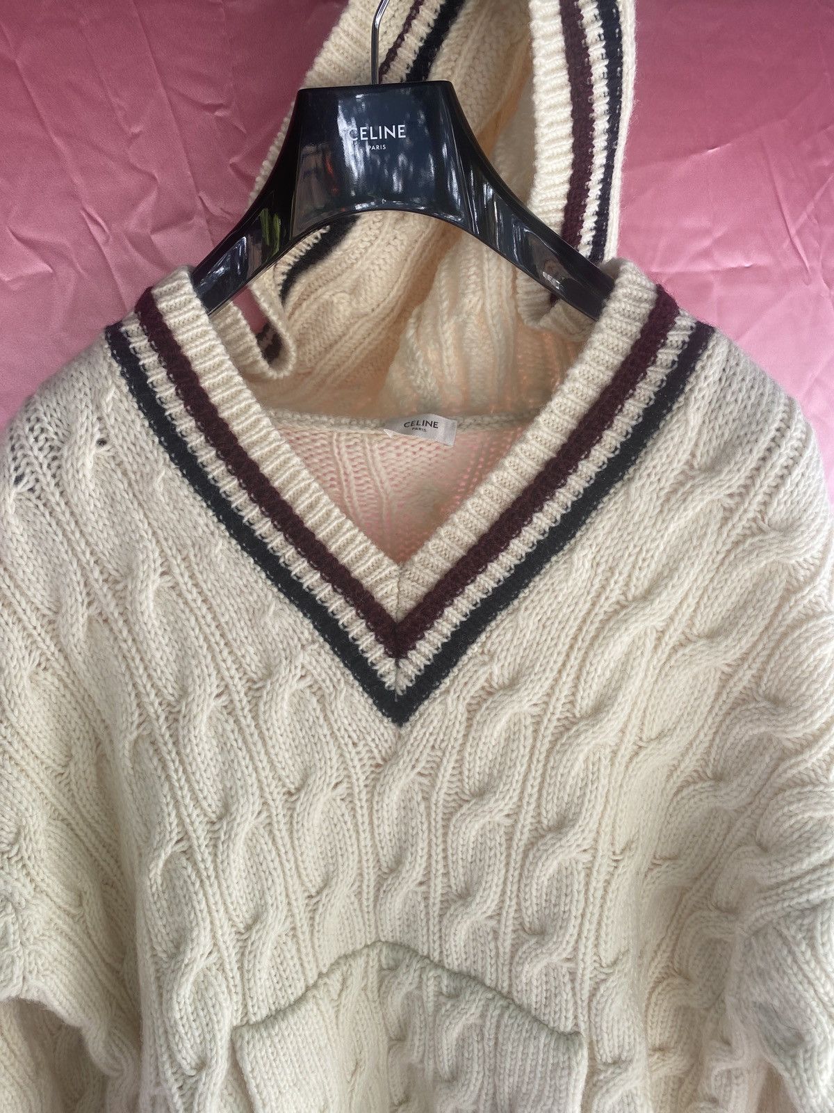 Celine NWT cable knit chunky hoodie sweater Size US M / EU 48-50 / 2 - 8 Thumbnail