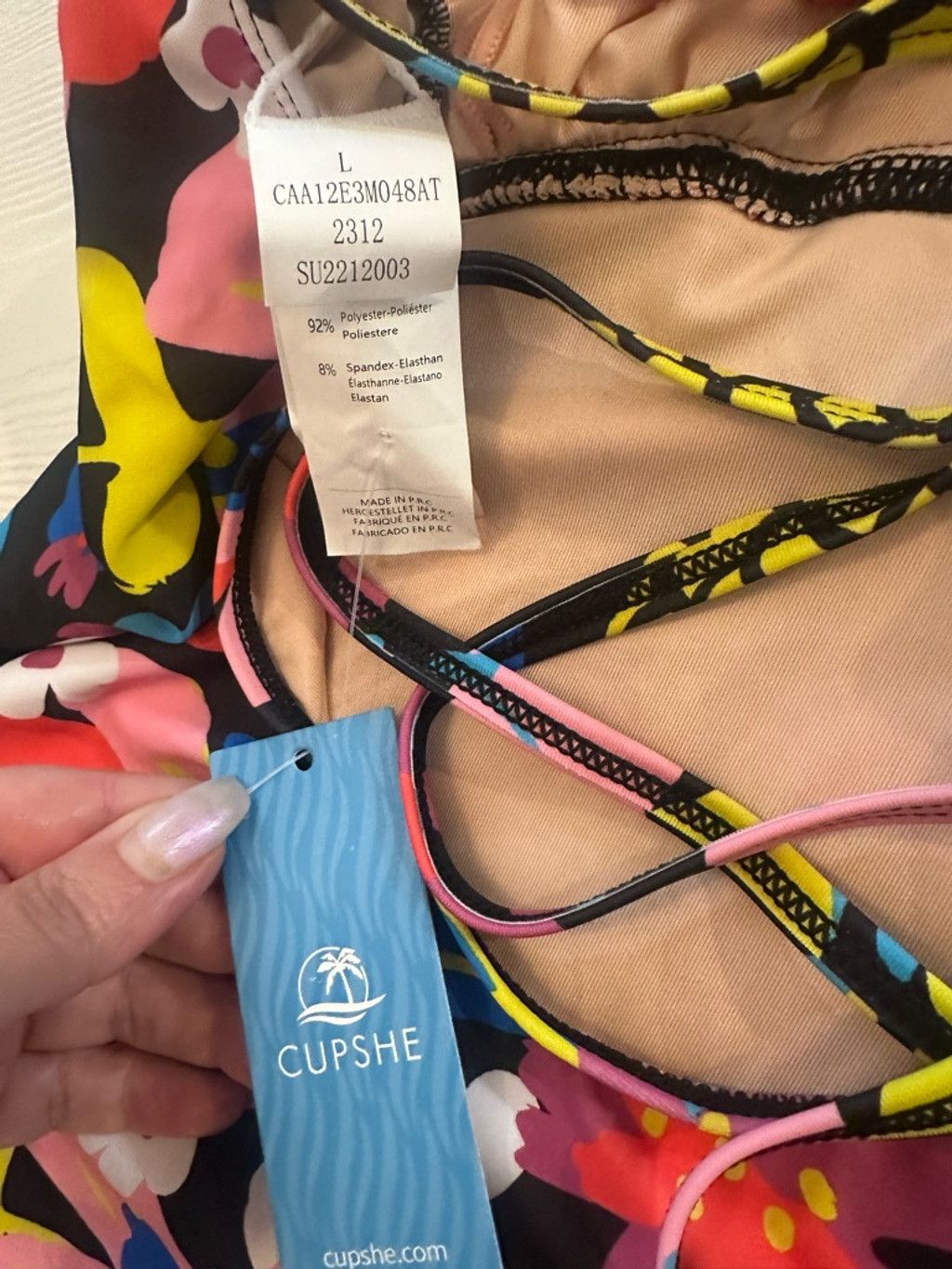 Other NWT Cupshe Electric Tropics one piece size large Size ONE SIZE - 3 Thumbnail