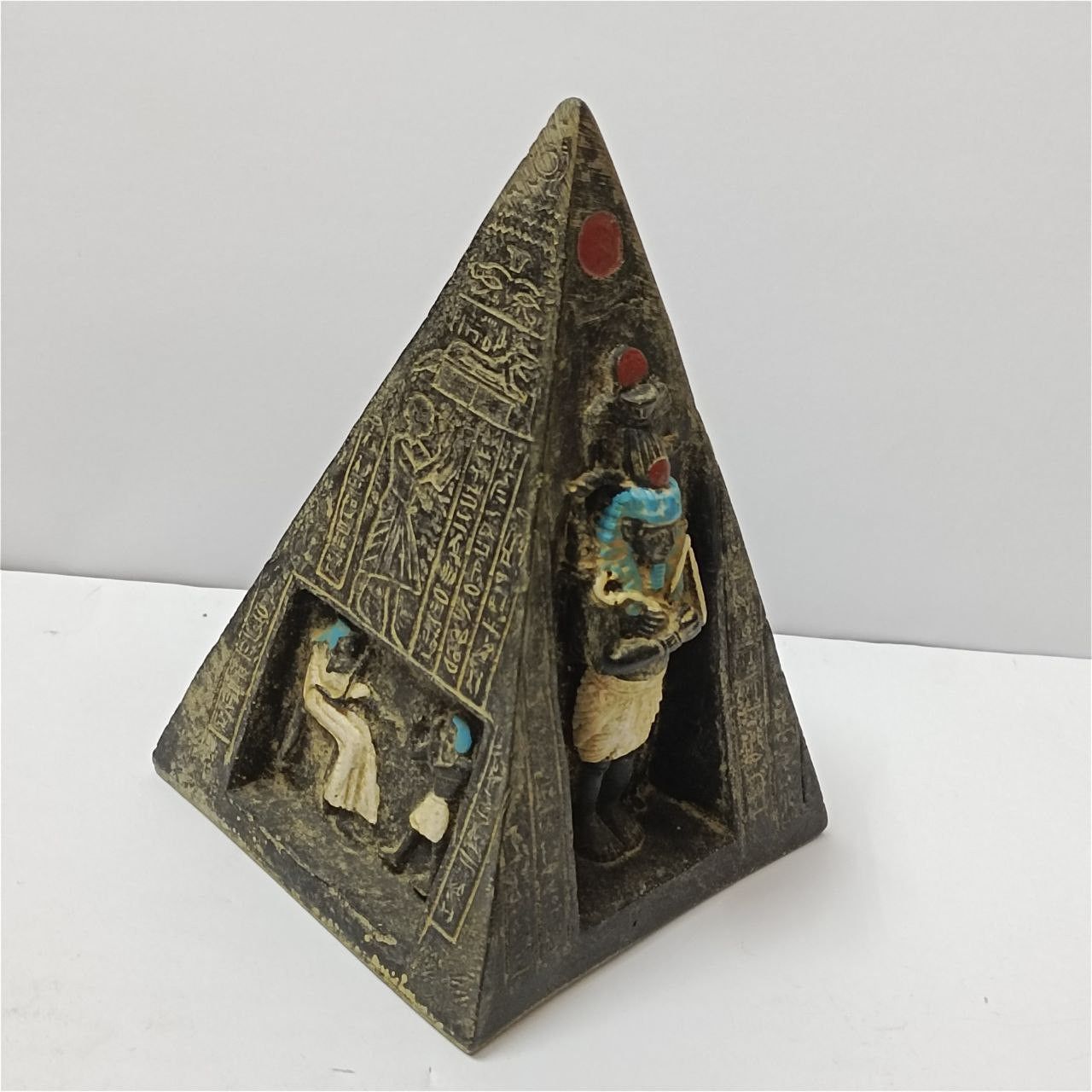 Handmade Osiris & Nefertari Statue Egyptian Pharaonic Pyramid Decor Size ONE SIZE - 8 Thumbnail