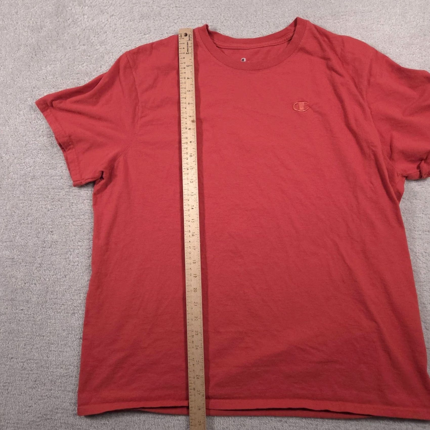 Champion VINTAGE? None. Final: Champion Shirt Mens 2XL Red C Logo Patch Sleeve Short Sleeve Crewneck Tee Size US XXL / EU 58 / 5 - 7 Thumbnail