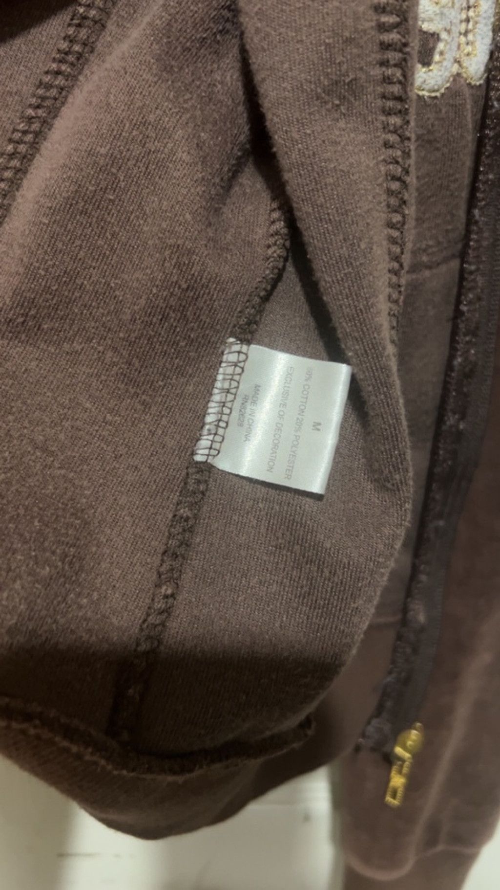 Southpole Women's South Pole Brown & Gold Velour Full-Zip Hoodie M Size M / US 6-8 / IT 42-44 - 4 Thumbnail