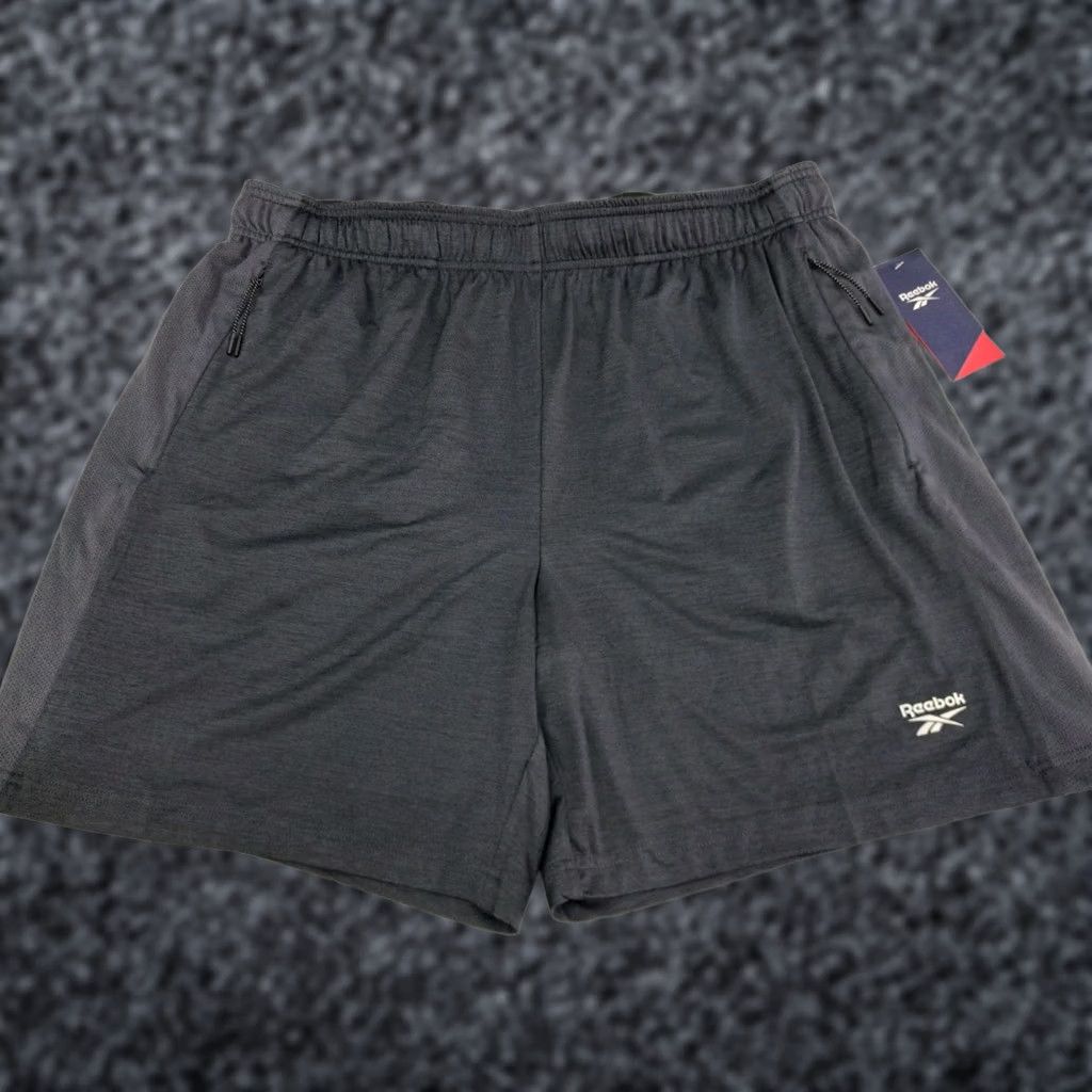 Reebok NWT Reebok Blitz Everyday/Running Active Shorts XL Black/Heather Zip Pockets Drawstring Men Athletic 7in Inseam Size US 36 / EU 52 - 1 Thumbnail
