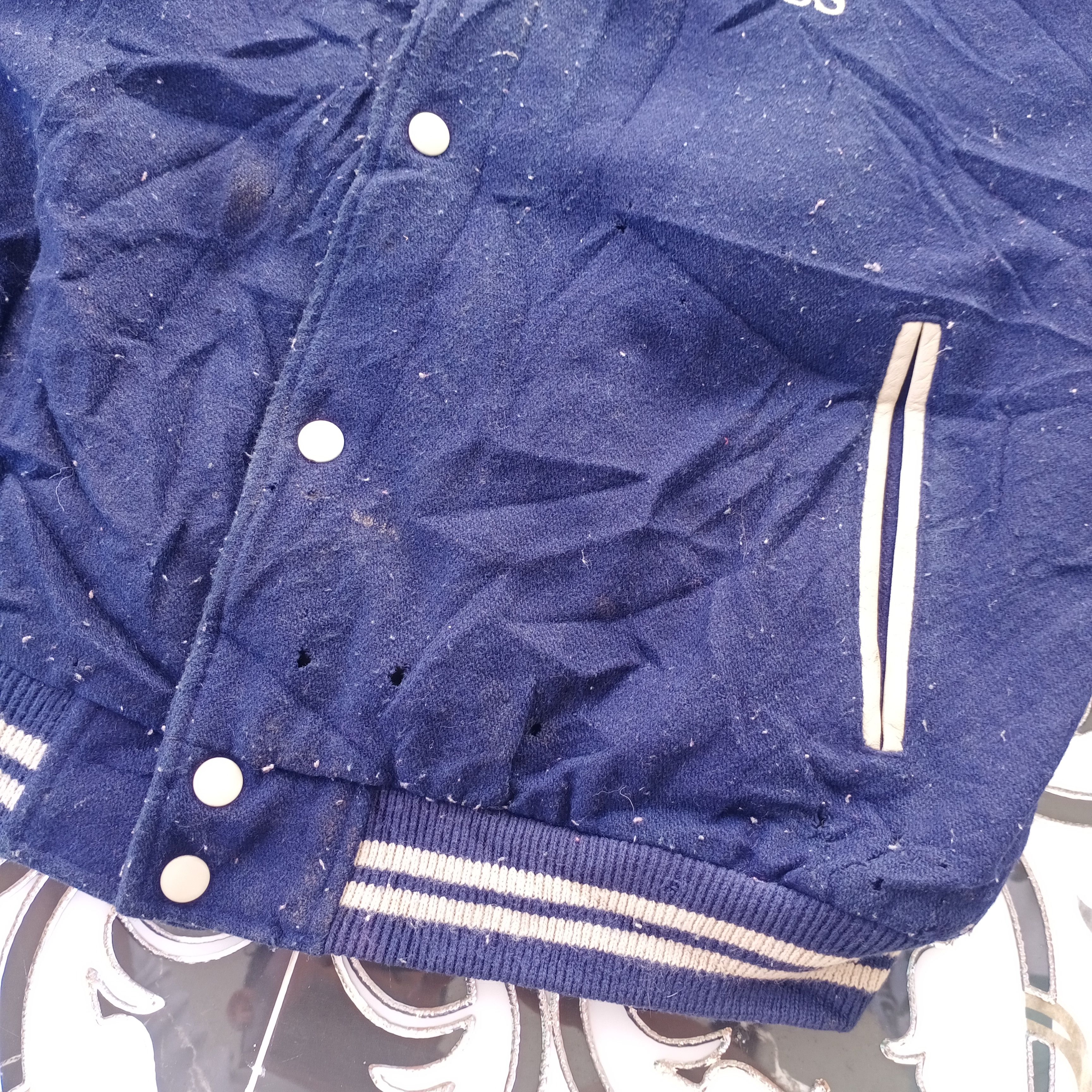 Japanese Brand Vintage Suntory Boss Coffee Leather Wool Varsity Jacket Size US XL / EU 56 / 4 - 5 Thumbnail