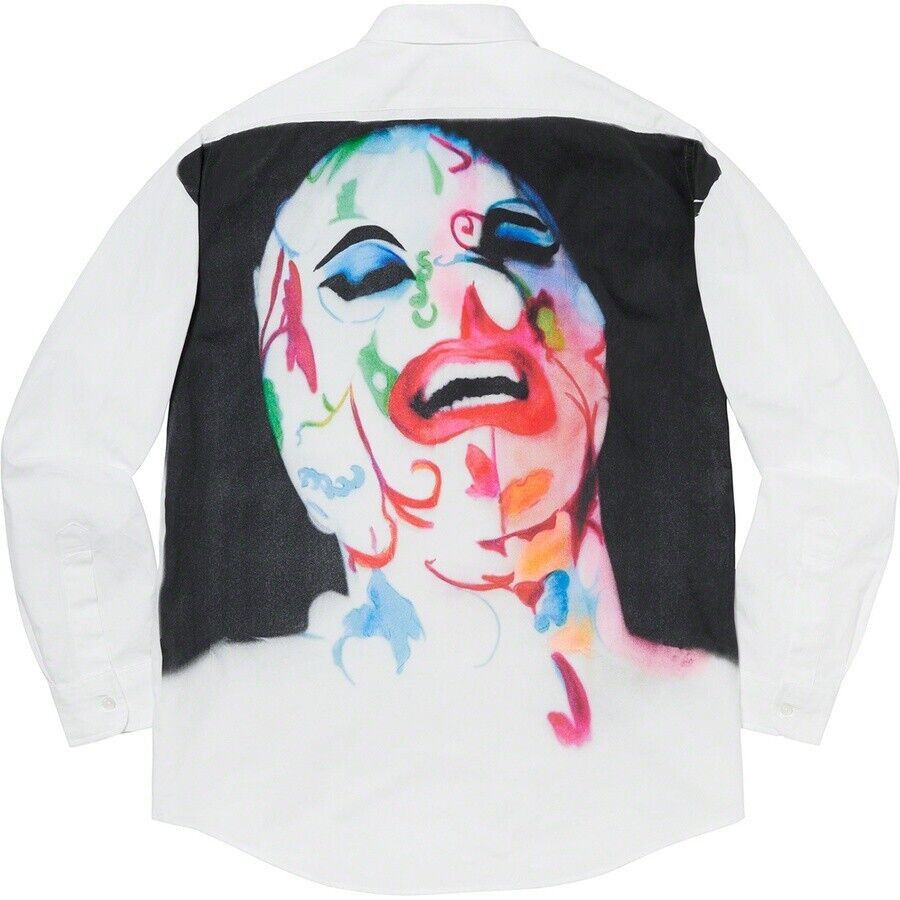 image of Supreme Leigh Bowery Airbrushed Shirt White Medium, Men's