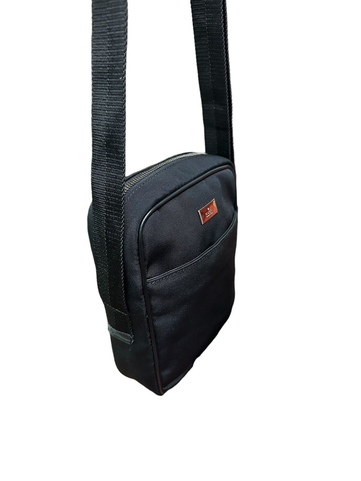 Gucci AUTHENTIC GUCCI SMALL BLACK CANVAS CROSSBODY BAG Size ONE SIZE - 5 Thumbnail