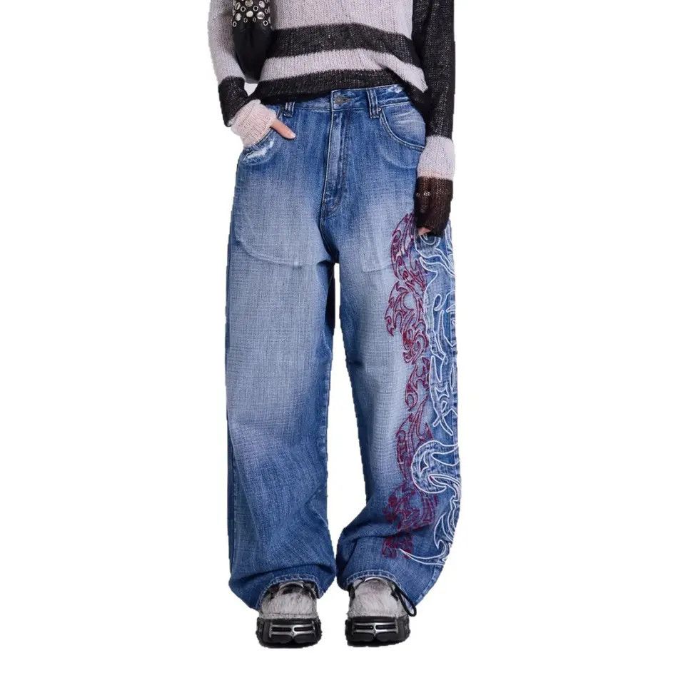 Japanese Brand Retro loose wide leg y2k jeans Size US 32 / EU 48 - 3 Thumbnail