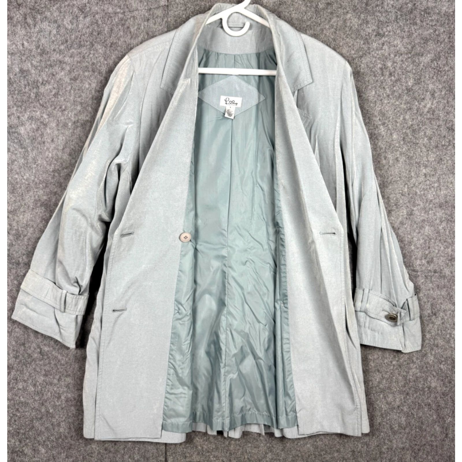 Lilly Pulitzer LILLY PULITZER Women's Trench Coat 8 Green Double Breasted Wool Lined Size M / US 6-8 / IT 42-44 - 4 Thumbnail