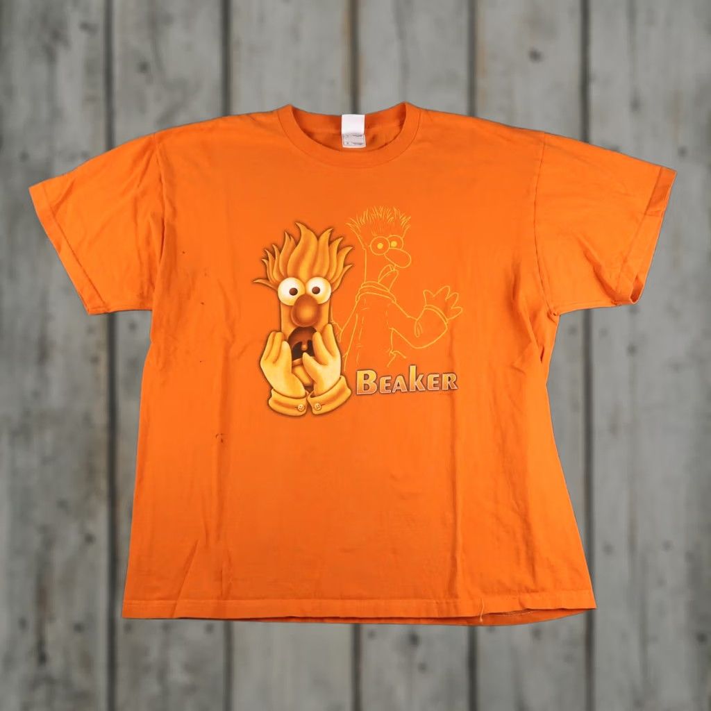 Fruit Of The Loom VINTAGE The Muppets T Shirt Orange Beaker 90s Cartoon Henson Graphic Men's XL Size US XL / EU 56 / 4 - 1 Thumbnail