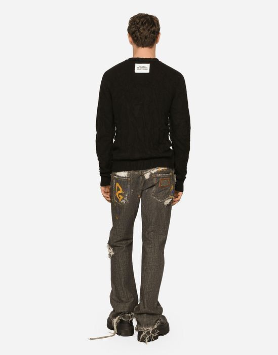 Dolce & Gabbana ARCHIVE D&G Sashiko Boro Runway Damaged Dirty Jeans Denim Size US 32 / EU 48 - 1 Thumbnail