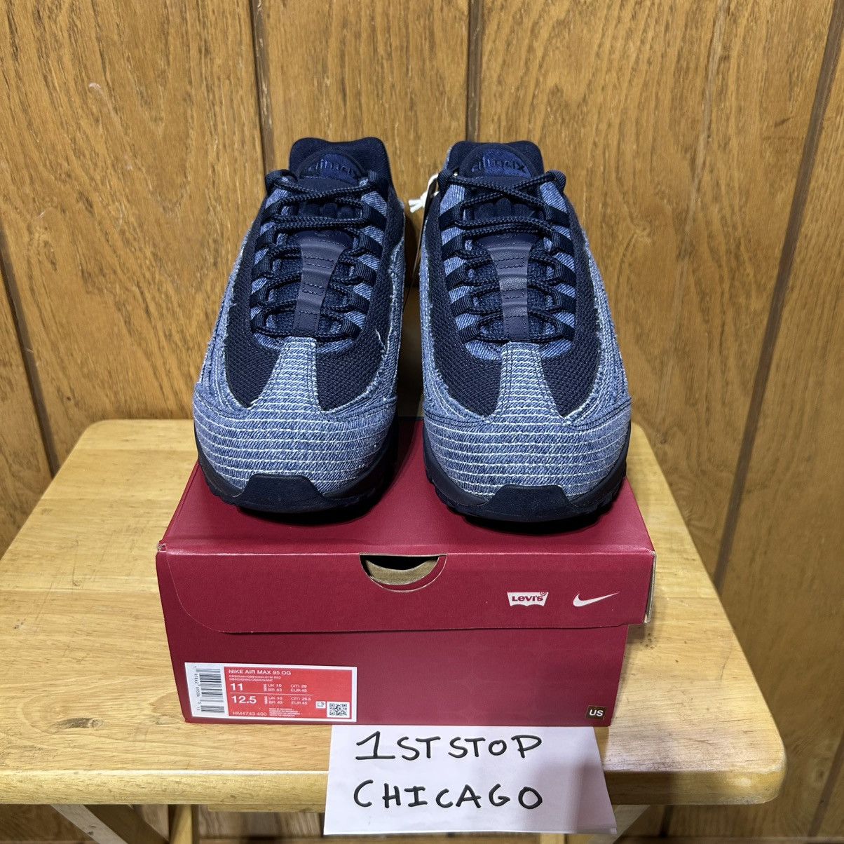 Levi's × Nike Levi's x Nike Air Max 95 OG Denim 11 US NEW HM4743-400 Size US 11 / EU 44 - 2 Thumbnail