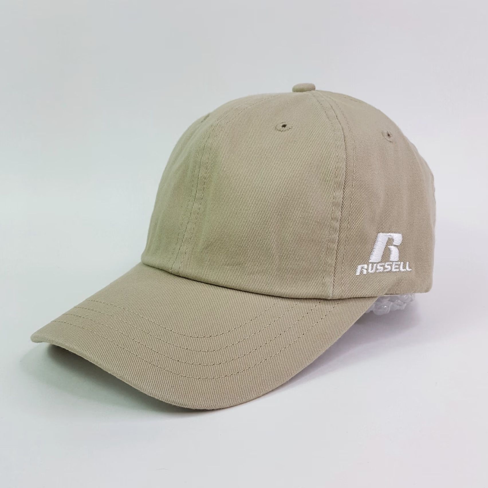 Russell Athletic VINTAGE Russell Athletic Beige Khaki Plain Adjustable Dad Hat Baseball Cap Sports Size ONE SIZE - 2 Thumbnail