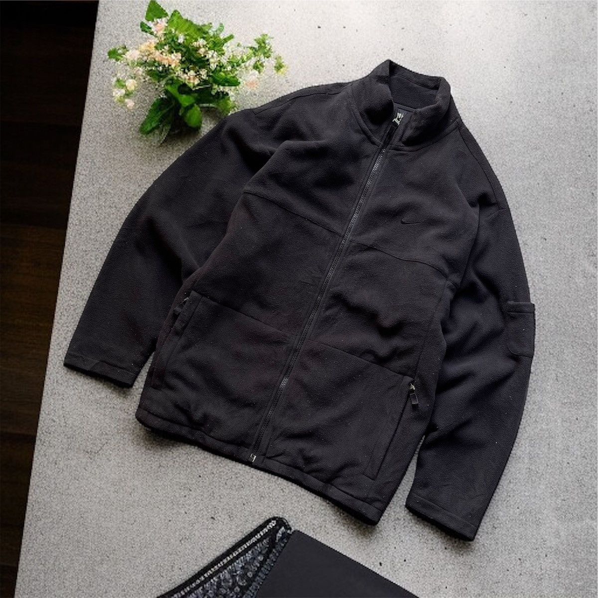 Nike 🔥Vintage 90s Nike Men's Fleece Jacket Size US L / EU 52-54 / 3 - 1 Thumbnail