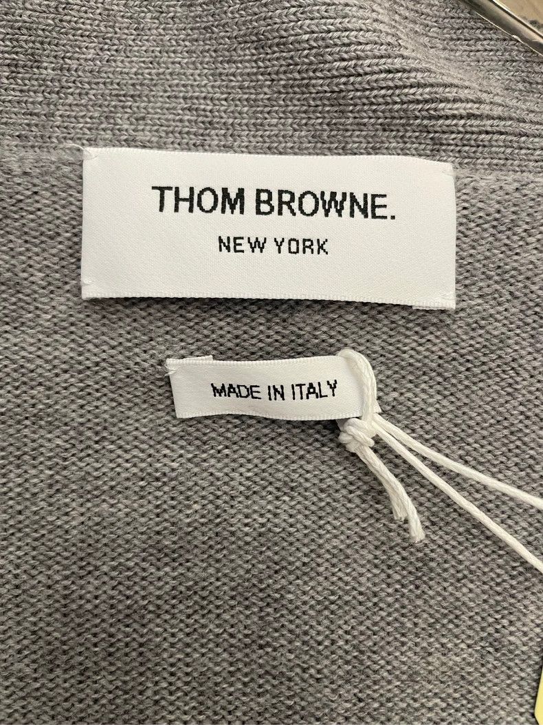 Thom Browne Thom Browne Size 00 Gray four-striped wool cardigan jacket Size US XXS / EU 40 - 5 Thumbnail