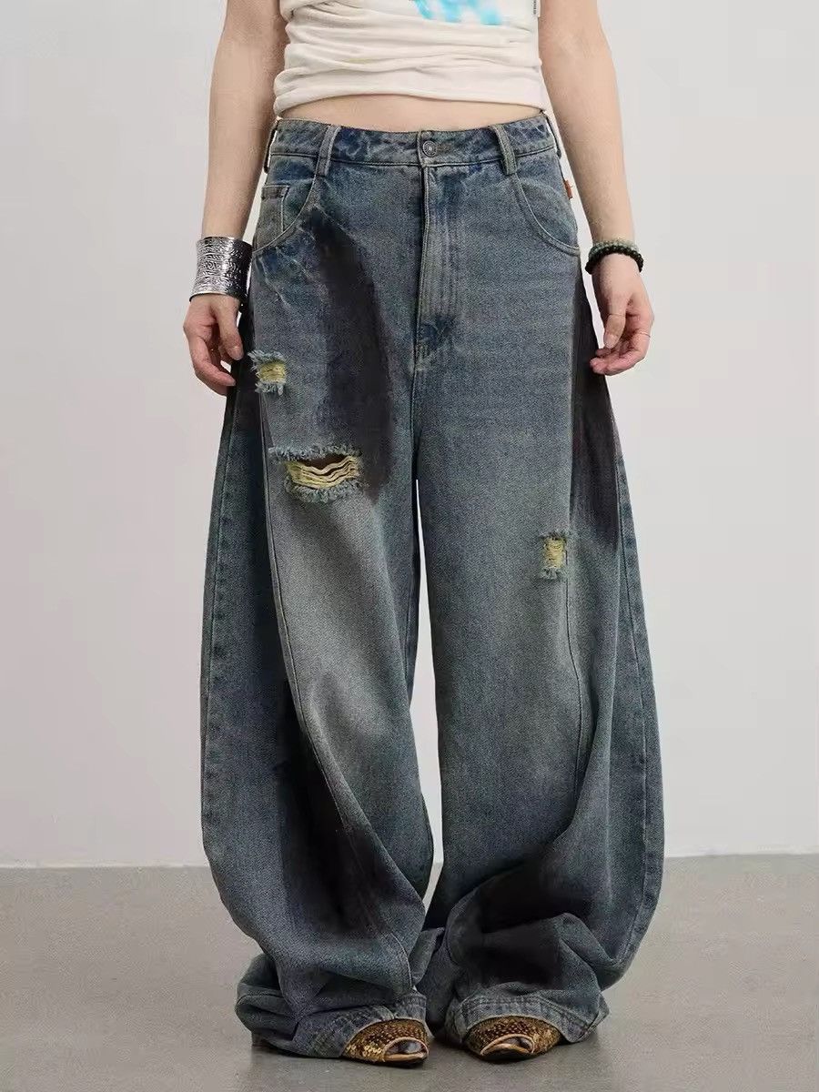 Japanese Brand × Jean Splash Ink Hole Ripped Jeans Size 29" - 3 Thumbnail