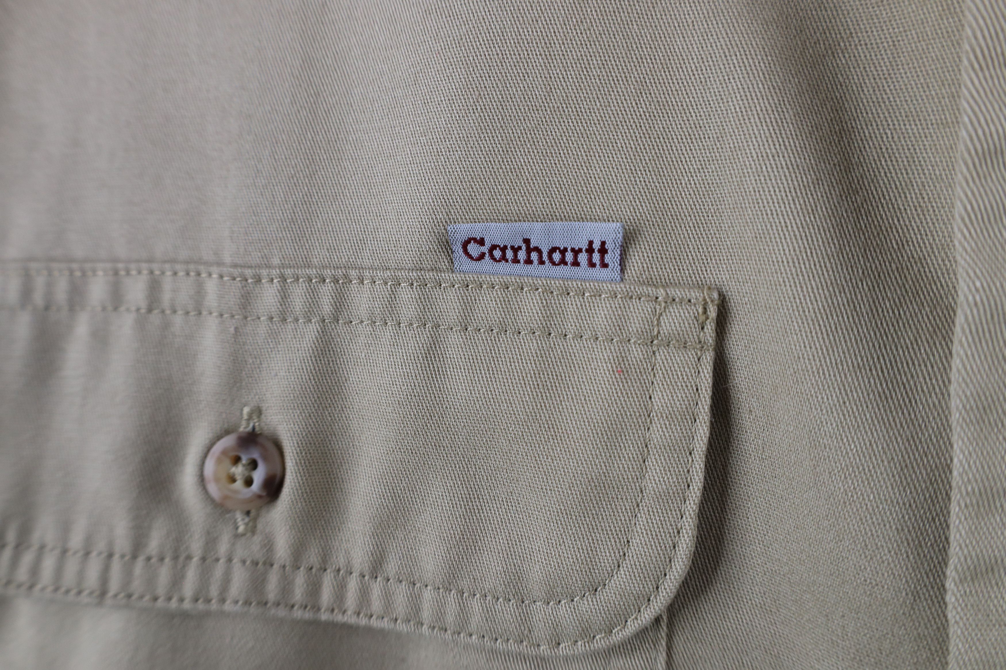 Carhartt × Vintage Vintage 90s Carhartt Out Workwear Mechanic Button Shirt Size US XXL / EU 58 / 5 - 4 Thumbnail
