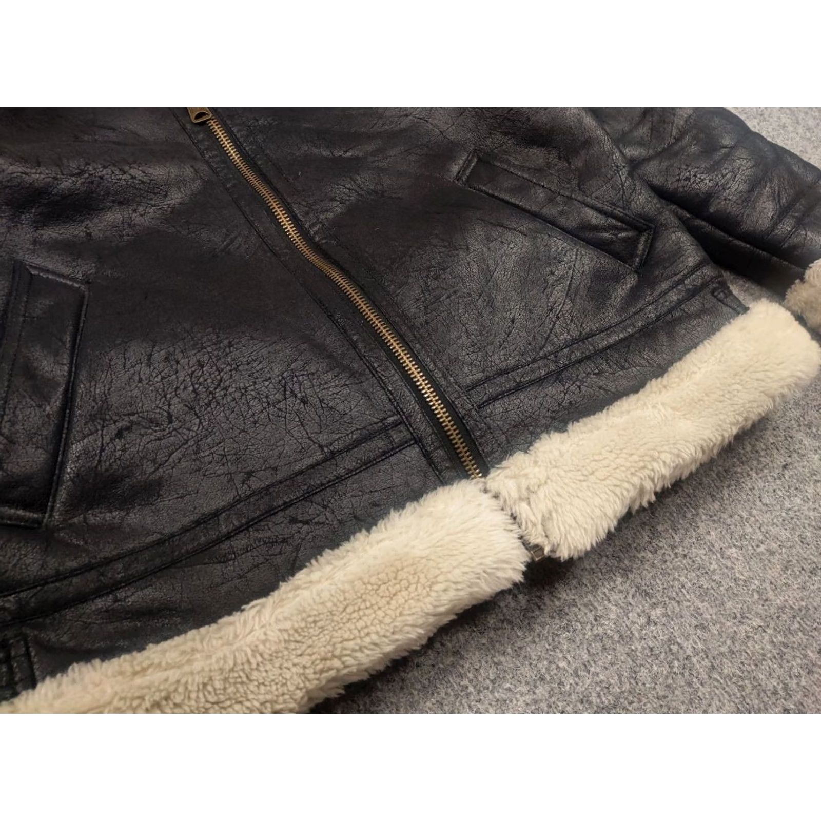 Vintage Alpha B3 Flying Men's Faux Shearling Black Jacket Bomber Winter Army Jacket Size US M / EU 48-50 / 2 - 6 Thumbnail