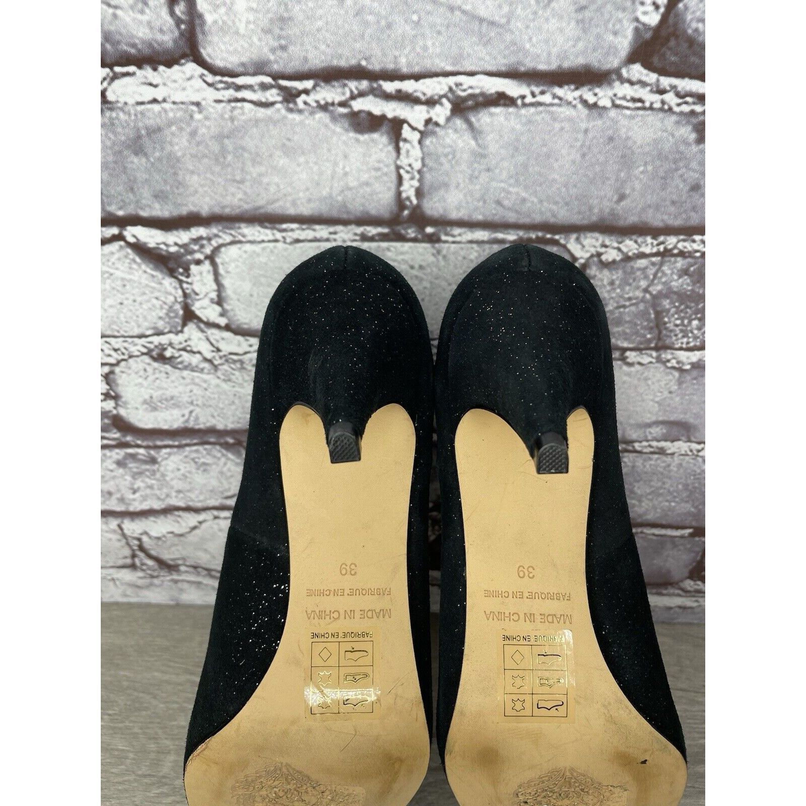 Free People Free People Black Suede Glitter Slip On Pointed Toe Heels Wo Size US 8.5 / IT 38.5 - 14 Thumbnail