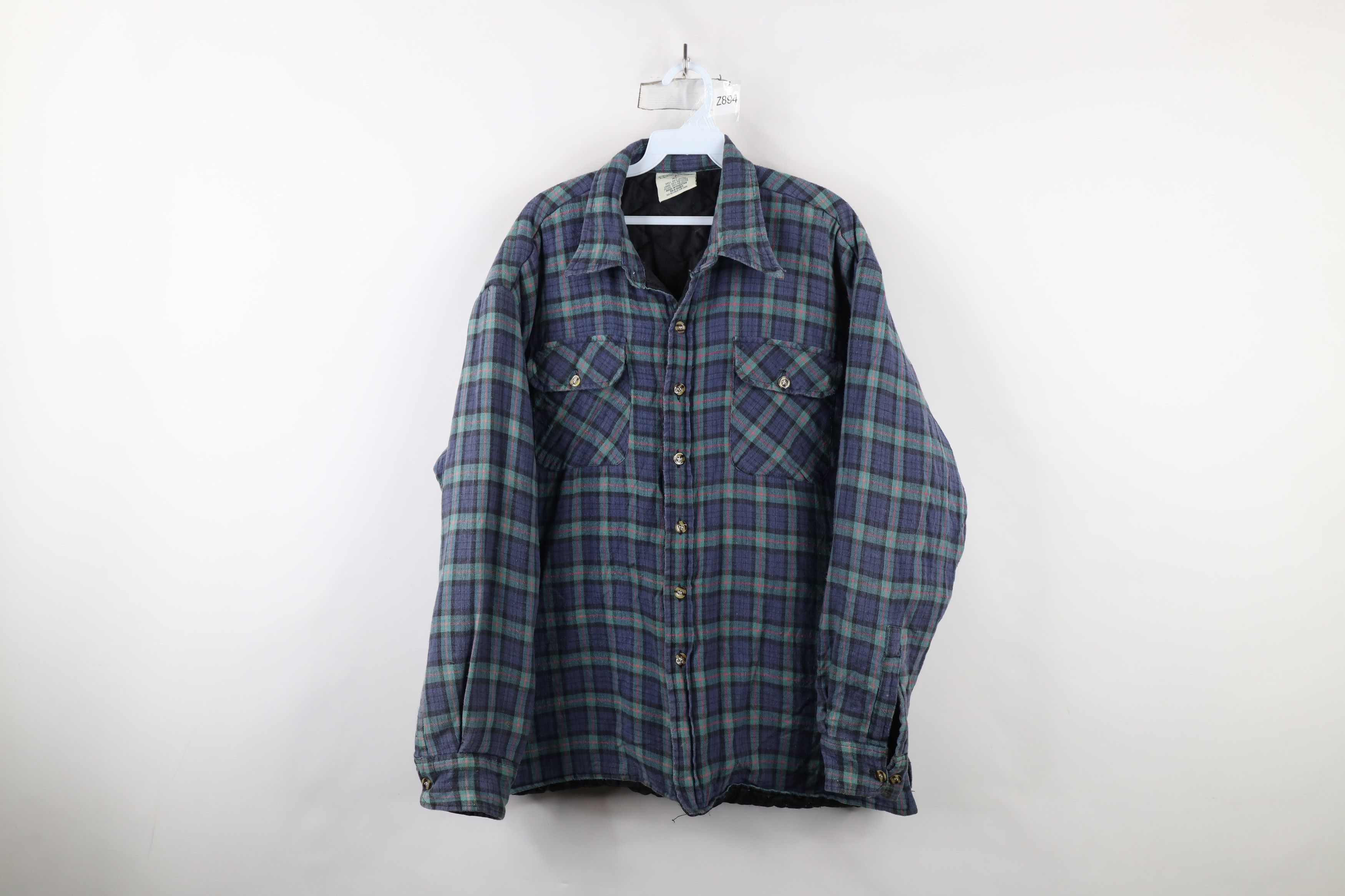 Vintage Vintage 90s Streetwear Quilted Flannel Button Shirt Jacket Size US XL / EU 56 / 4 - 1 Thumbnail