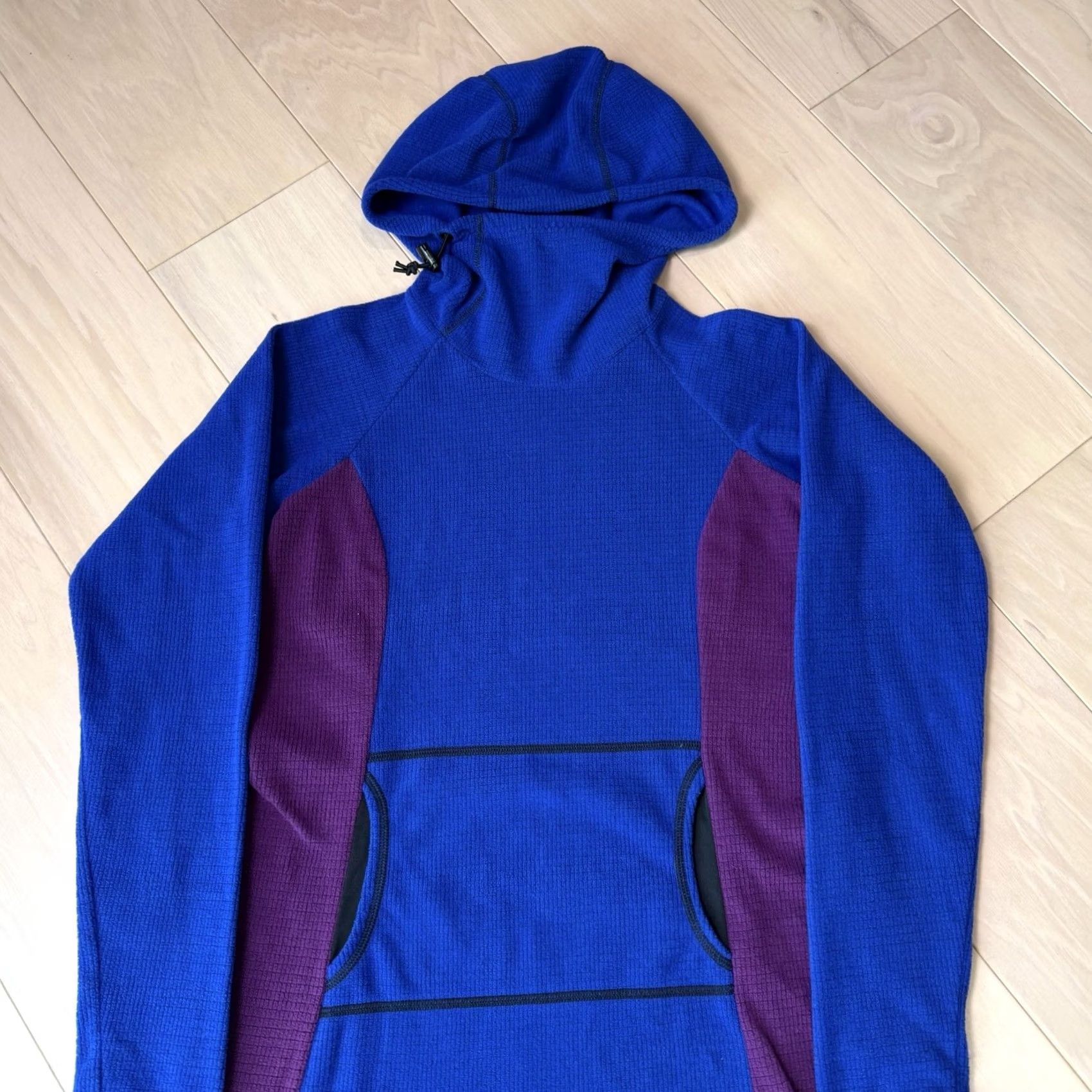 Melanzana Melanzana Micro Grid Hoodie Dress Women's Medium Blue Purple Long Pullover Size M / US 6-8 / IT 42-44 - 4 Thumbnail
