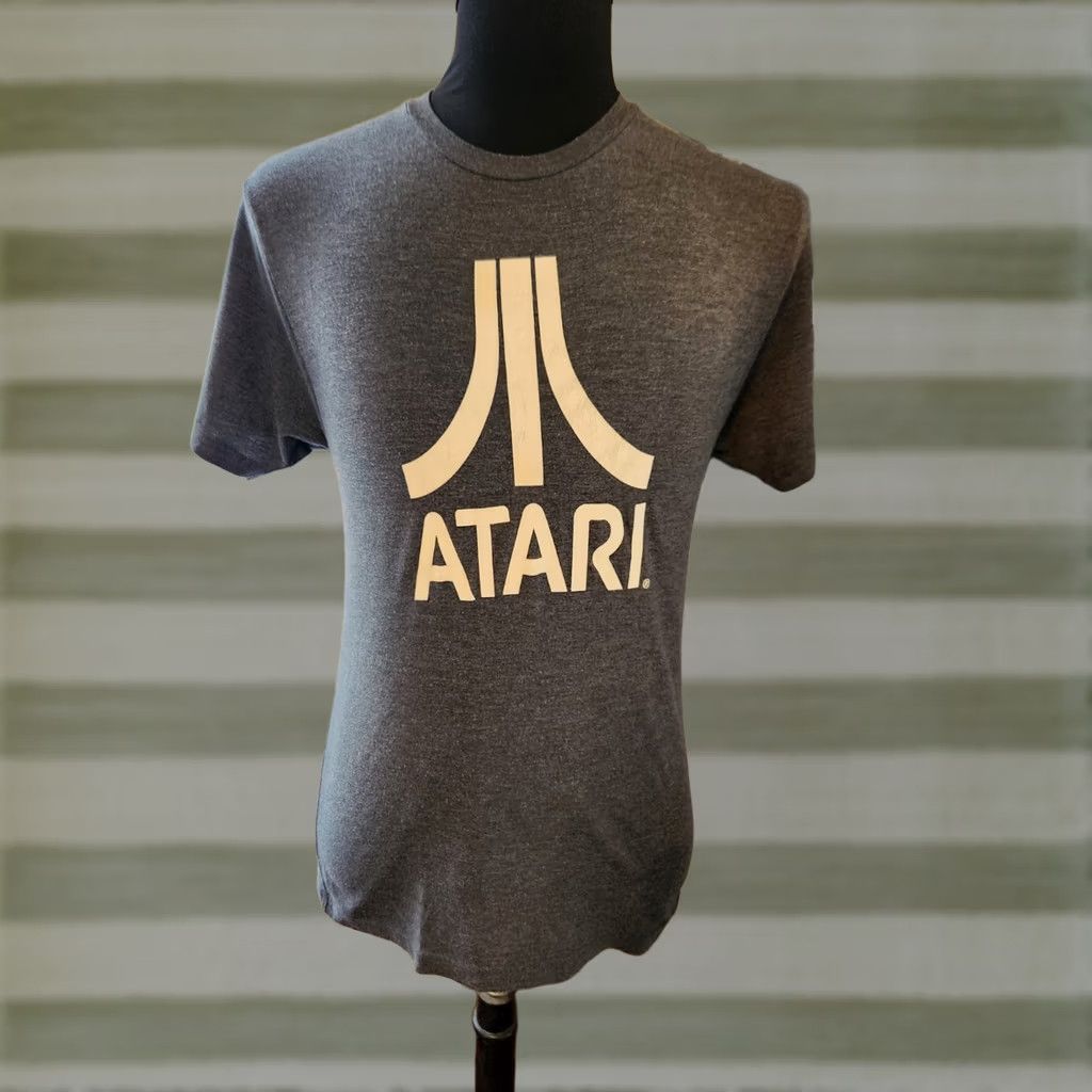 Vintage Atari T Shirt Men Medium Blue White Logo Retro Lightweight Cotton Polyester Crew Neck Short Sleeve Shirt Size US M / EU 48-50 / 2 - 1 Thumbnail