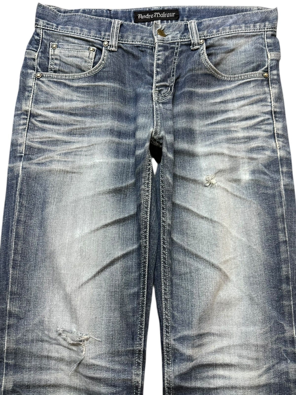 Los Angeles Apparel Vintage Andre Malraur Faded Whiskers Grunge Denim Size US 32 / EU 48 - 2 Thumbnail