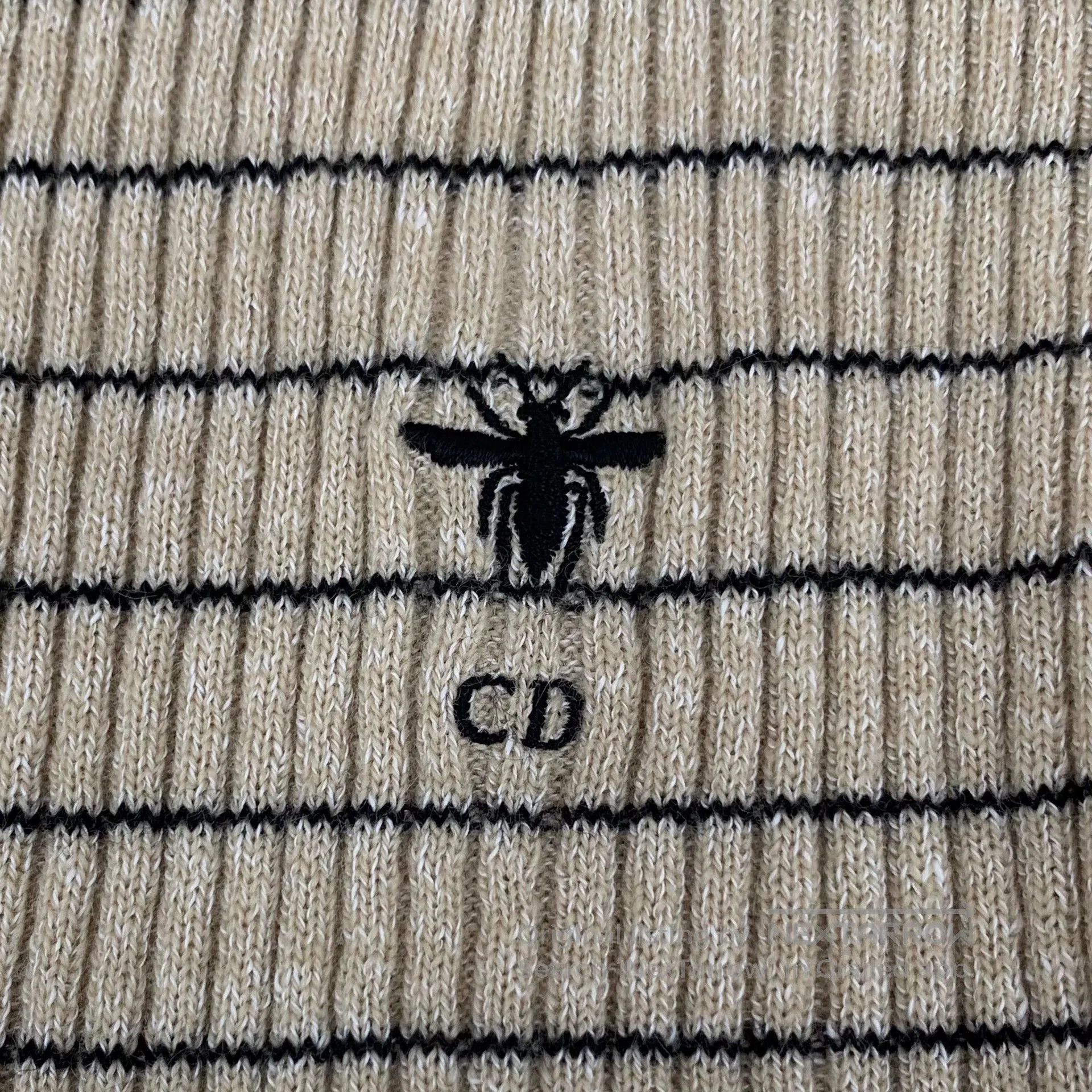 Dior brown striped short sleeve knit top. Size US L / EU 52-54 / 3 - 5 Thumbnail