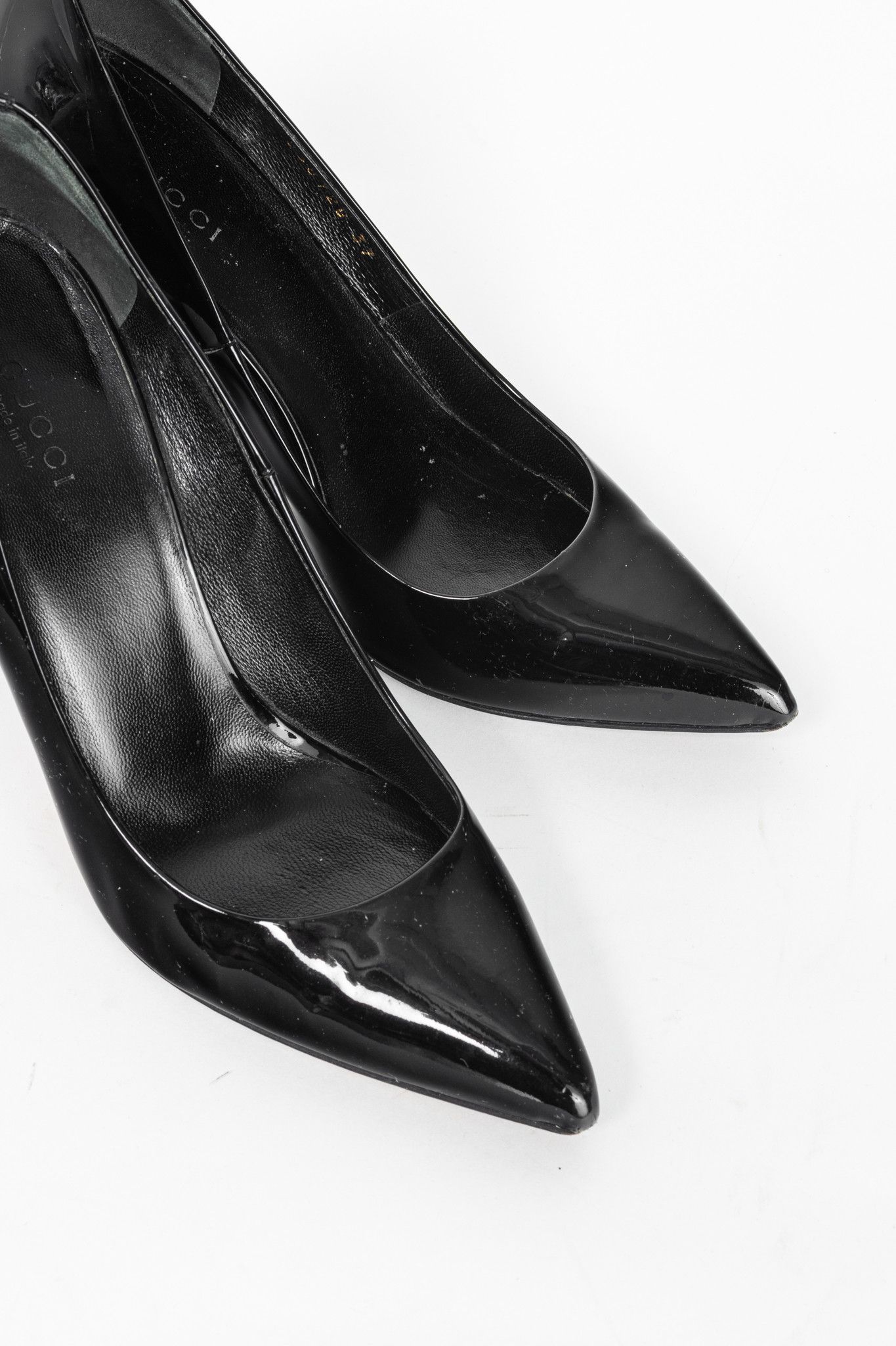 Gucci Gucci Kristen Black Patent-Leather Pointed Toe Bamboo Heels Size US 6.5 / IT 36.5 - 6 Thumbnail