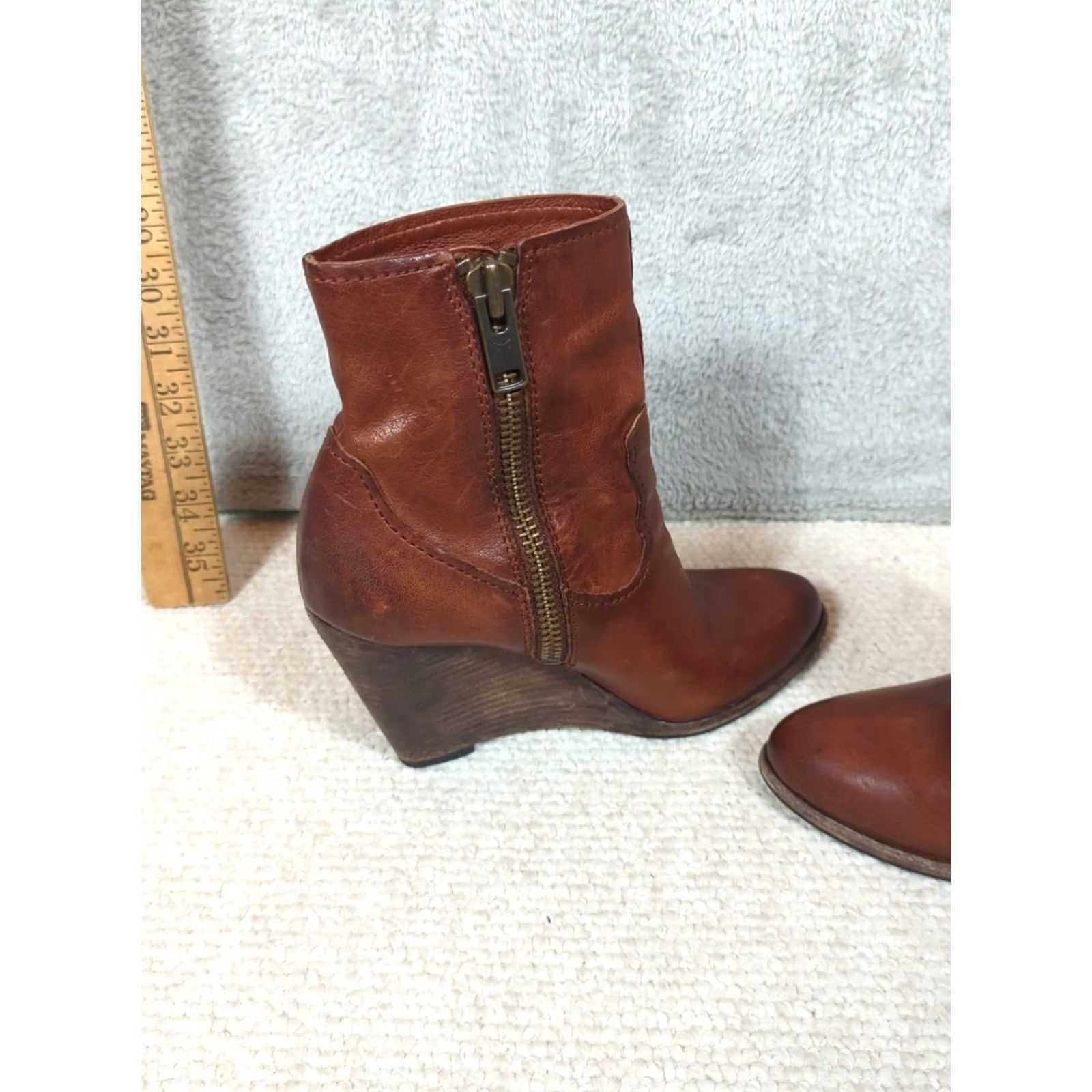 Frye Frye CeCe Boot Brown Leather Ankle Boots 6.5 Women Zip Pointed Toe Boho Chic Size US 7 / IT 37 - 7 Thumbnail