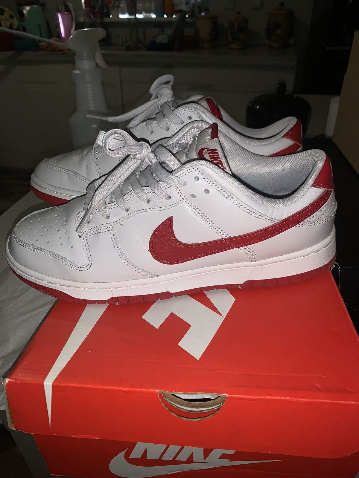 image of Nike Dunk Low Shoes in Red, Men's (Size 10)