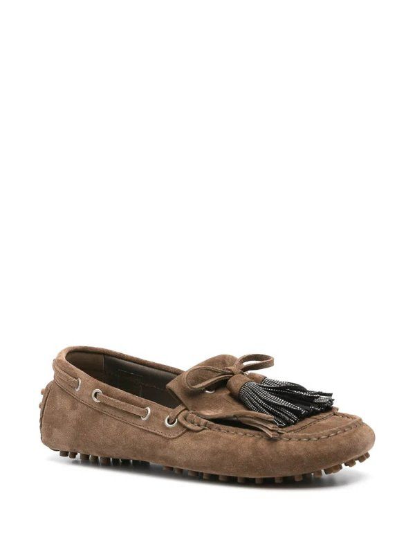 Brunello Cucinelli o1B3y1r0426 Suede Loafers in Brown Size US 7 / IT 37 - 3 Thumbnail