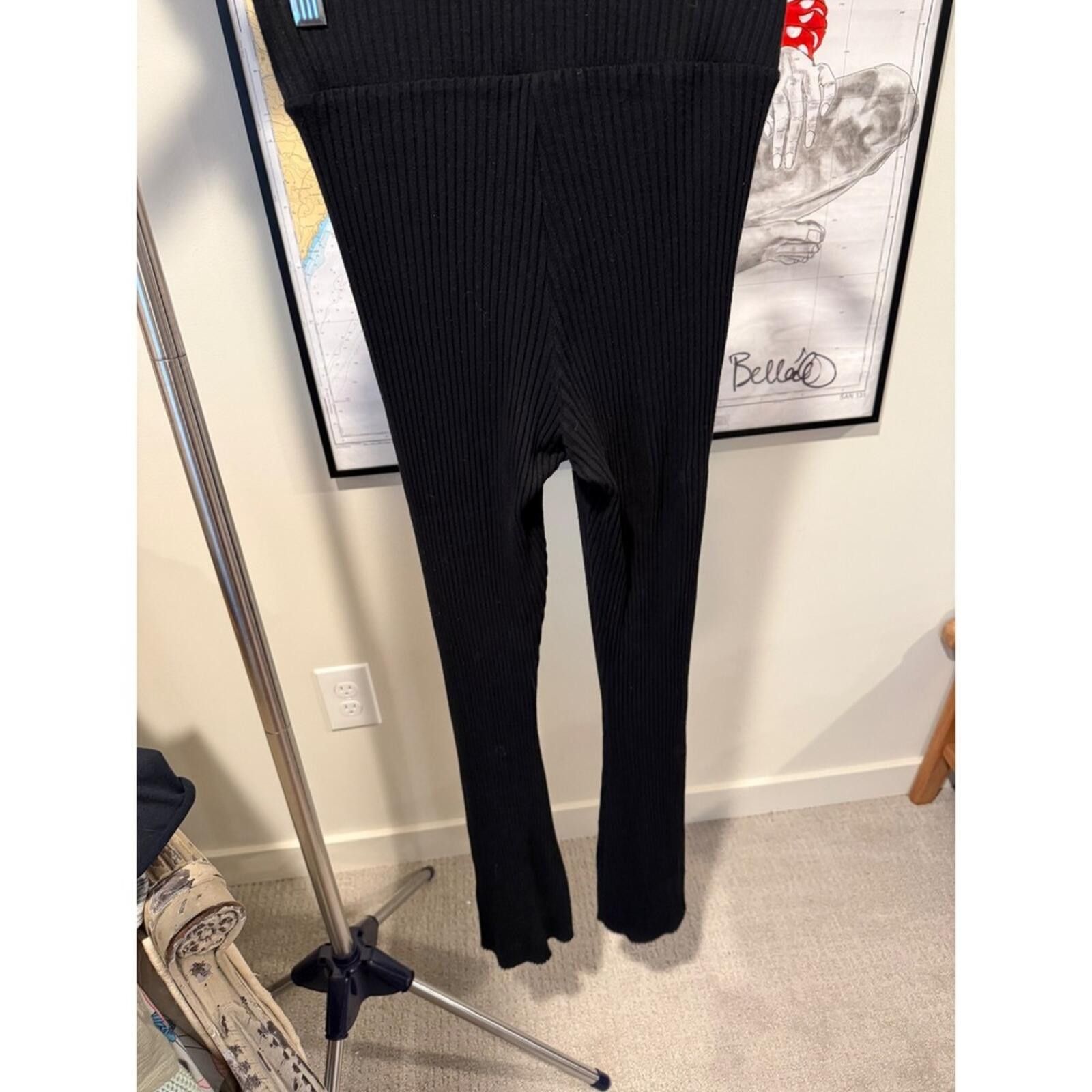 Calvin Klein Calé Angelique Ribbed Flare High Rise Knit Leggings XS Size 26" / US 2 / IT 38 - 4 Thumbnail