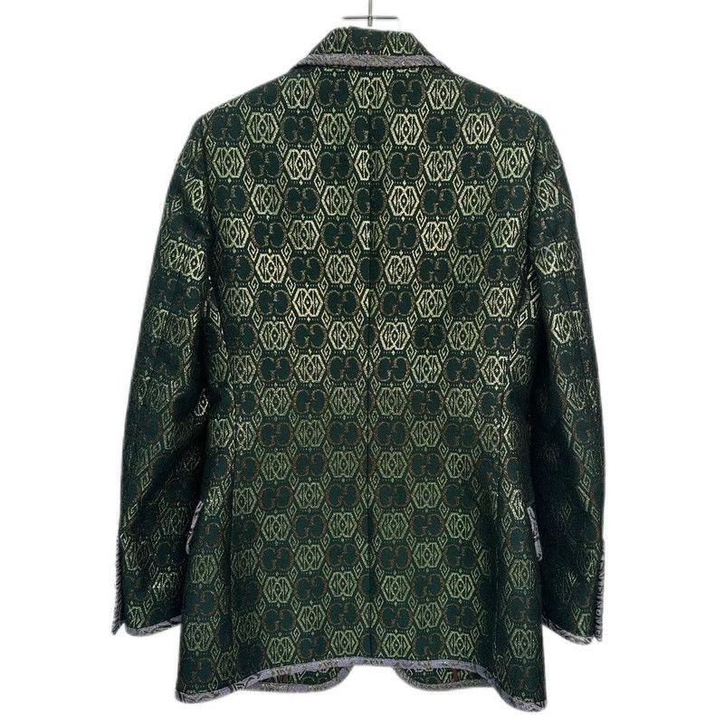 Gucci Gucci Dark green logo old flower full print lapel long-slee Size US XXS / EU 40 - 2 Thumbnail