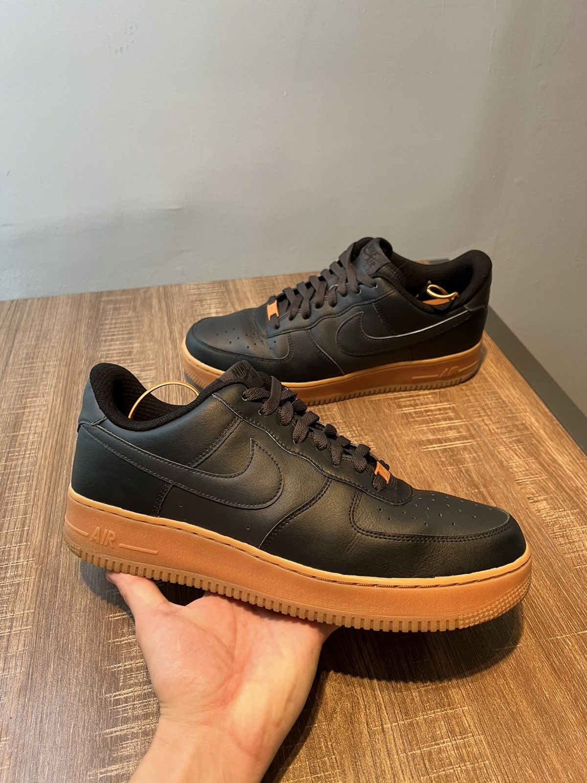 NIKE AIR FORCE LOW ID Black-GUM SZ 12 Shoes Sneakers