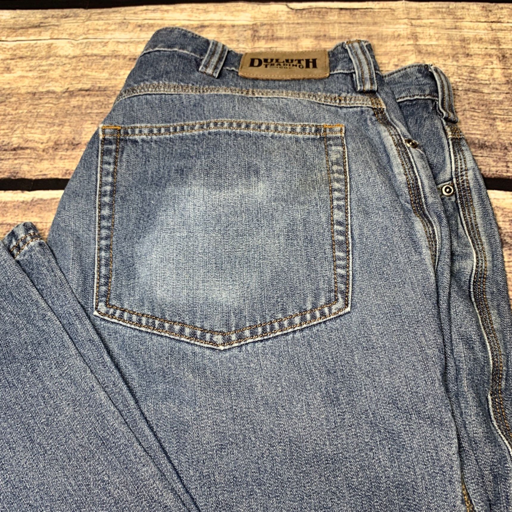 CO Duluth Trading Co Mens Blue Denim 5 Pocket Jeans 38X30 Regular Inseam 29in Cotton 5 Pocket StyIe Straight Mens Jeans Color Blue Size 38X30 Size US 38 / EU 54 - 5 Thumbnail