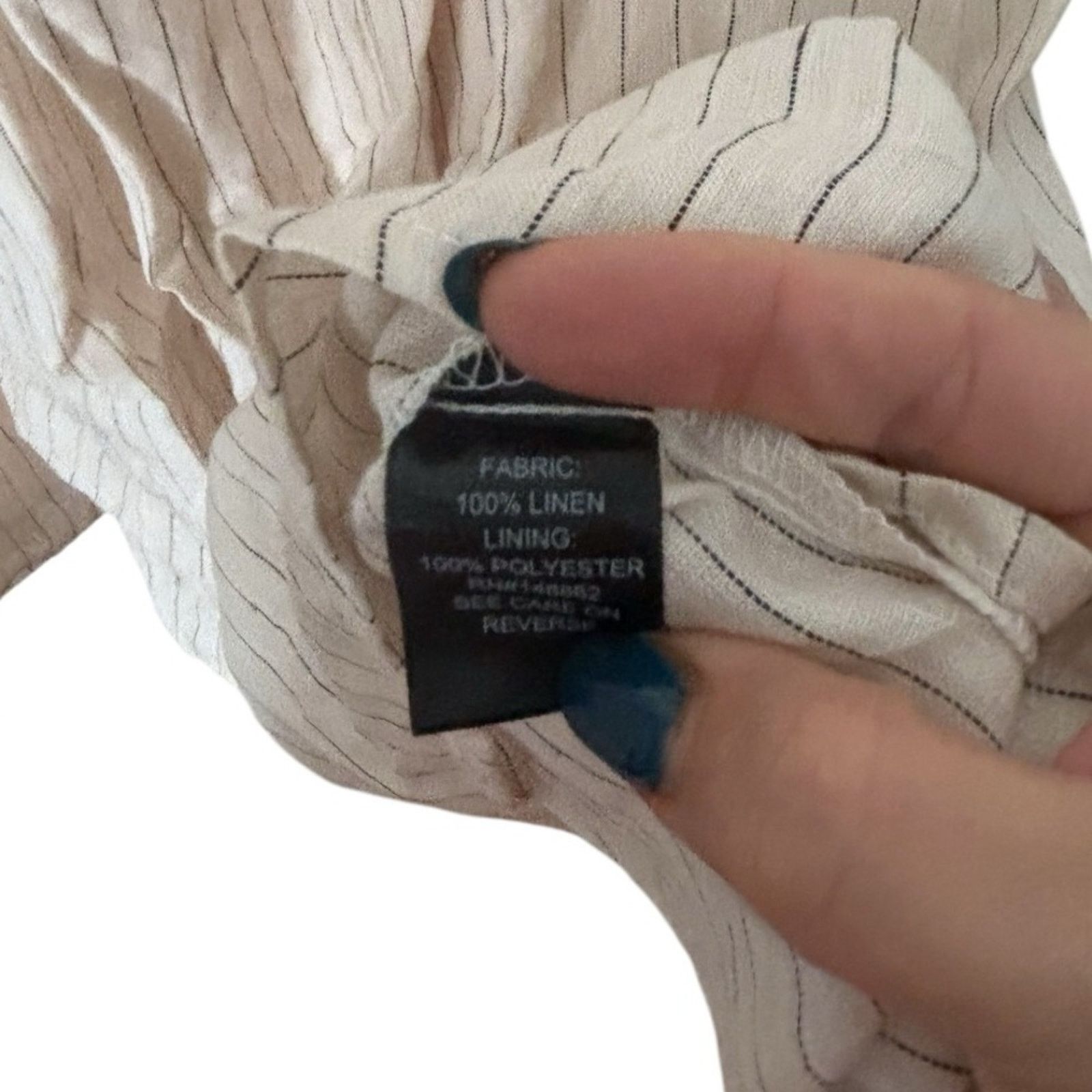 Torrid Torrid Linen Fluted Pinstripe Skater Sleeveless Ivory Dress Size XL / US 12-14 / IT 48-50 - 7 Thumbnail