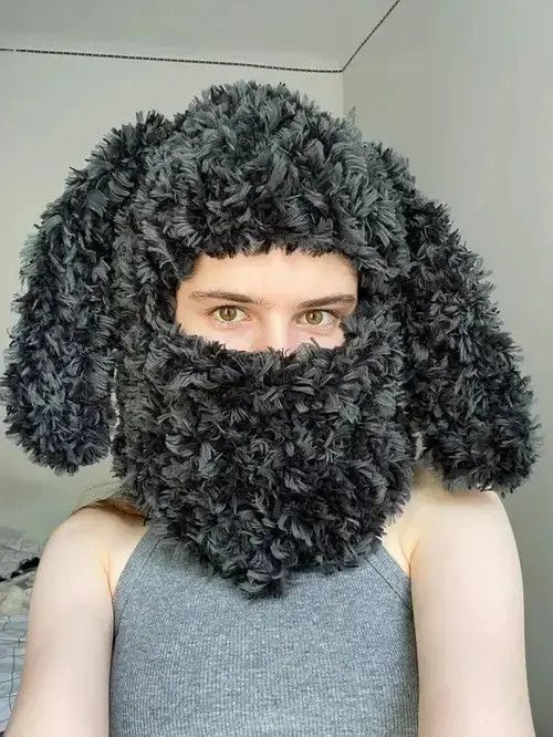 Other Handmade Knitted Mohair Balaclava Ski Mask Rabbit Style Size ONE SIZE - 2 Thumbnail