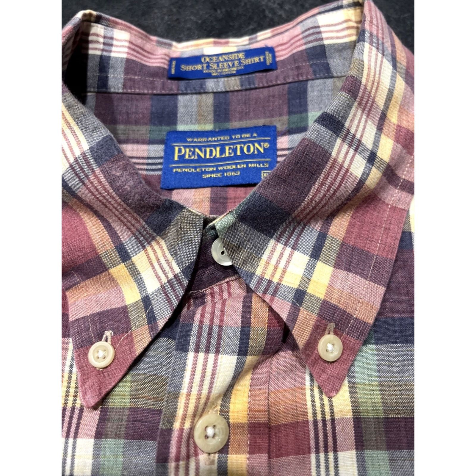 Pendleton Pendleton Shirt Short Sleeve Men XL Rust Green Plaid Button-Down Button-Up 100% Cotton Multicolor Size US XL / EU 56 / 4 - 7 Thumbnail