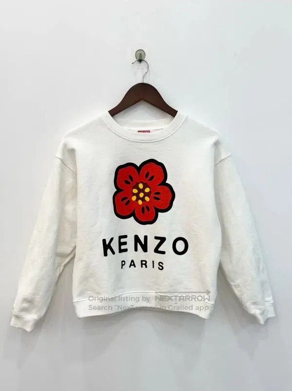 Kenzo KENZO White Cropped Long Sleeve Sweatshirt . Size S / US 4 / IT 40 - 1 Thumbnail