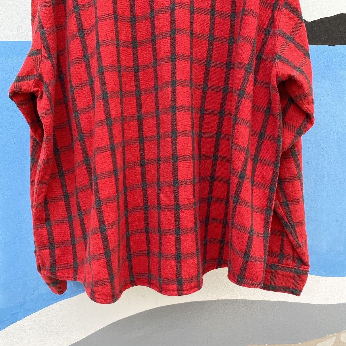 FiveBrother × Vintage FIVE BROTHER Red & Black Plaid Long-Sleeve Shirt. Size US XXL / EU 58 / 5 - 16 Thumbnail