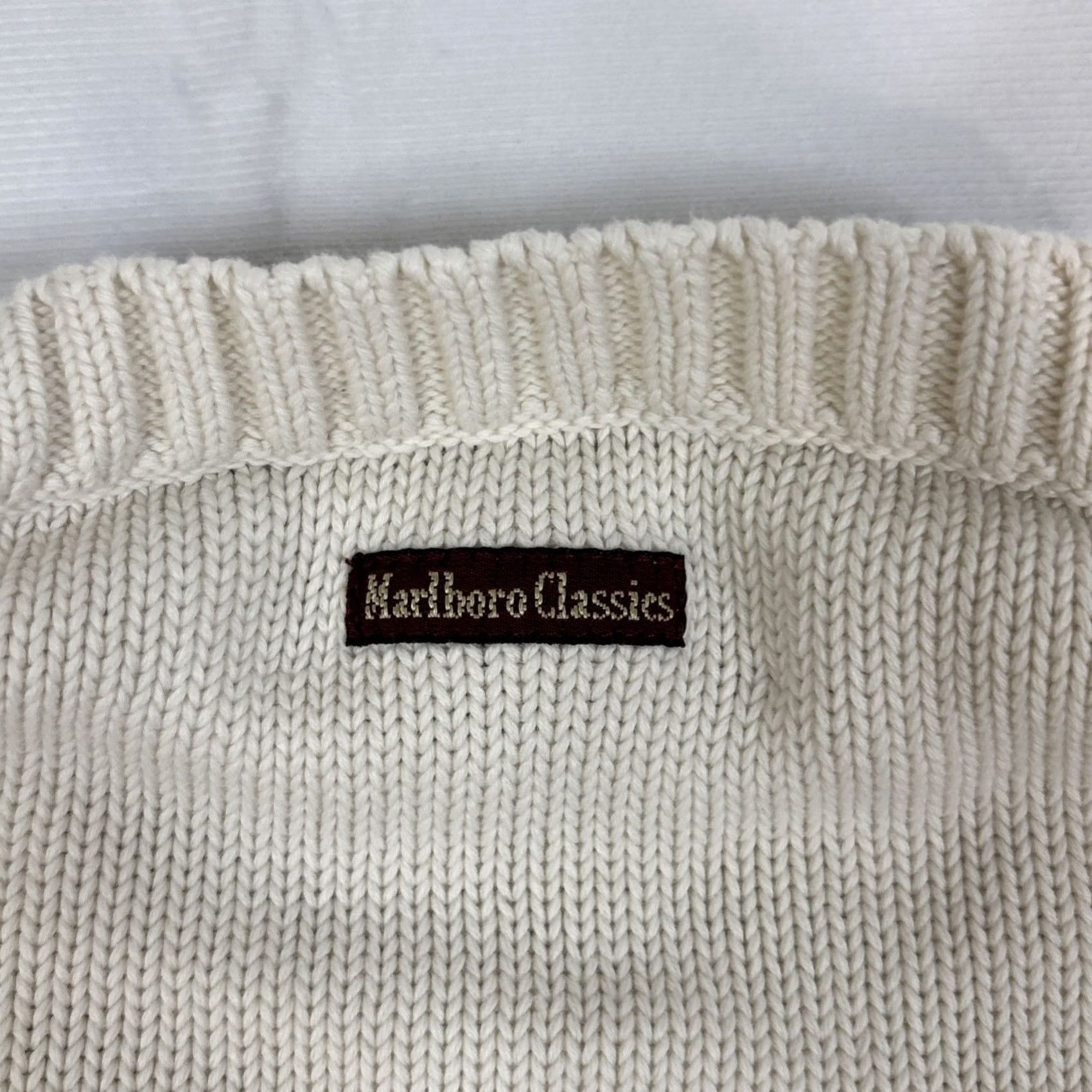 Marlboro Marlboro Classics Sweater Men XL Beige V-Neck Knitted Classic Size US XL / EU 56 / 4 - 6 Thumbnail