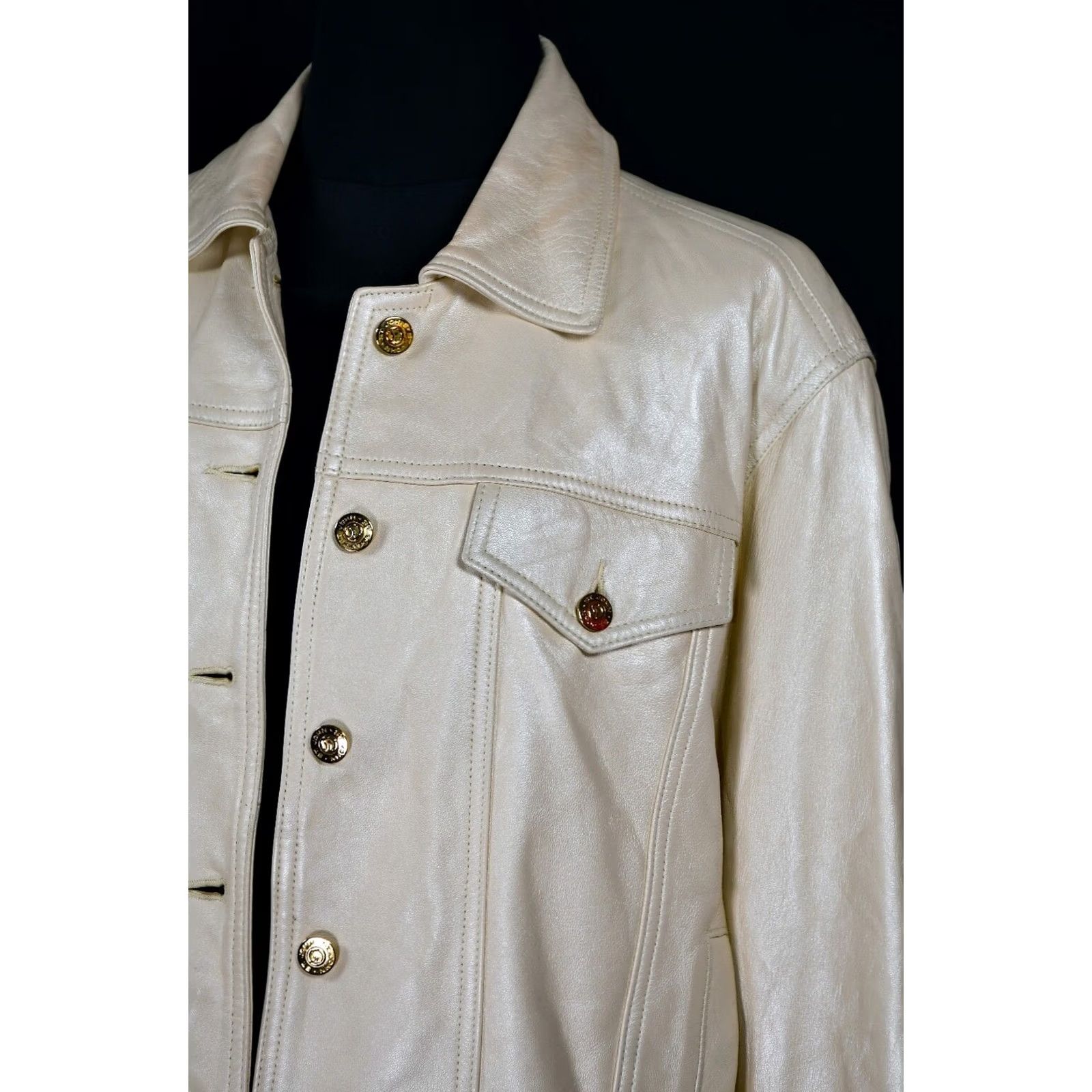 St. John St. John SPORT by MARIE Women's Creme LeatherJacket M Leather Jacket Womens Creme St. John Leather Jacket M Crème Size M / US 6-8 / IT 42-44 - 6 Thumbnail