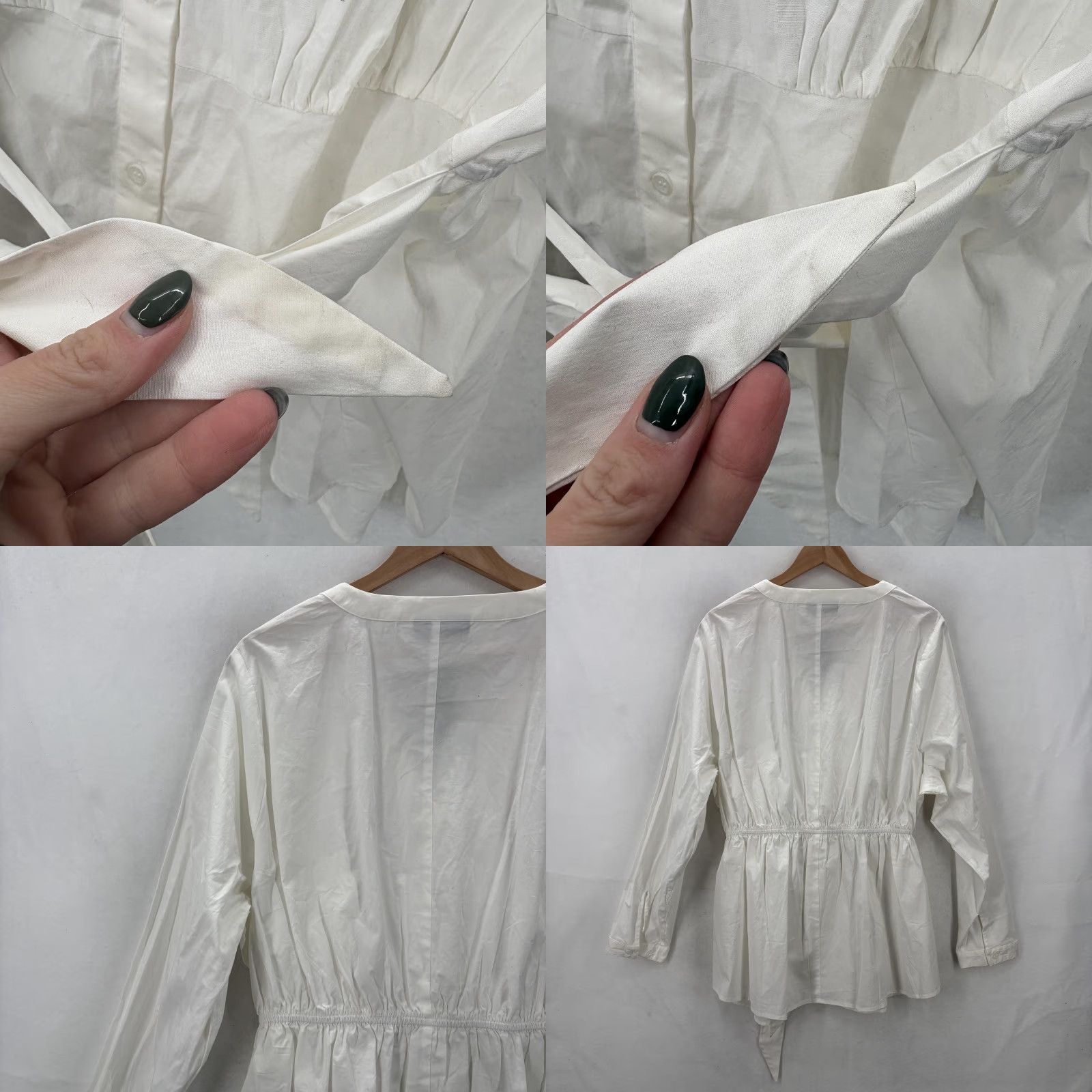 Vintage Lane Bryant Shirt Womens 22/24 White Illusion Collection Belted Peplum Top NWT Shirt Size 3XL / US 20-22 - 9 Thumbnail