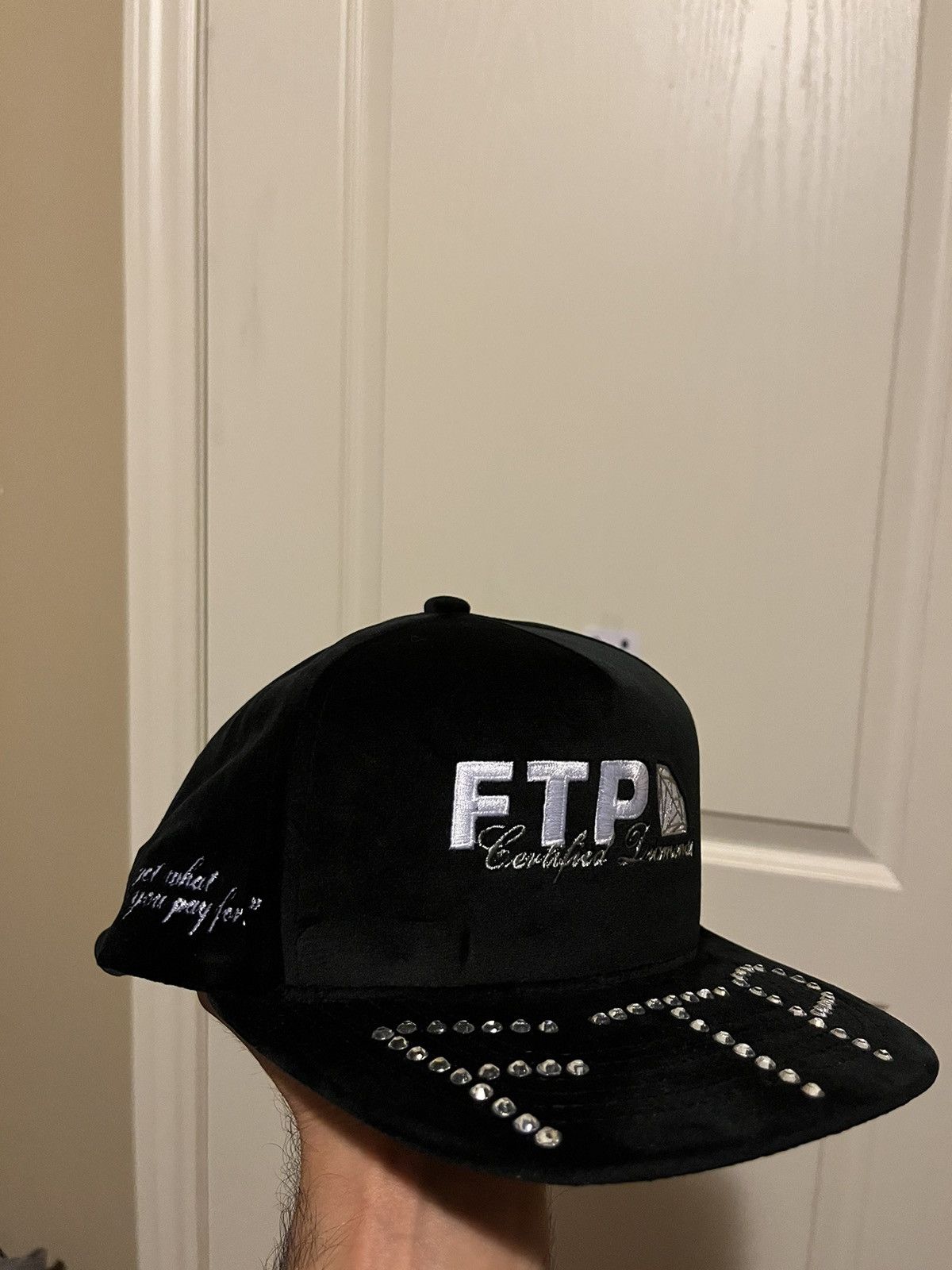 image of Fuck The Population Ftp Diamond Dealer 5 Panel Hat Black, Men's