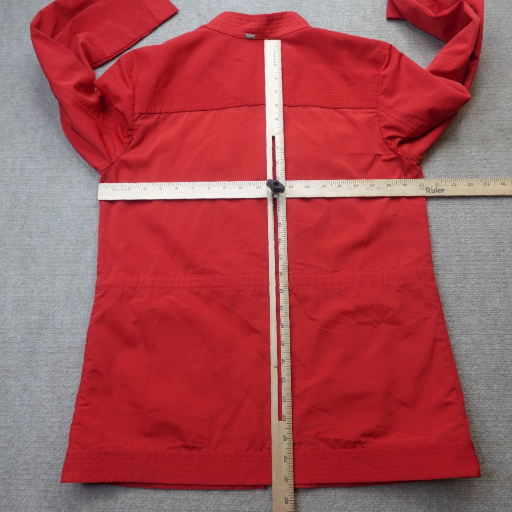 St. John St. John Womens Jacket Full Zip Windbreaker Medium Red Lightweight Casual Mid-Length Windbreaker, Red, M, Womens, Jacket Size M / US 6-8 / IT 42-44 - 4 Thumbnail