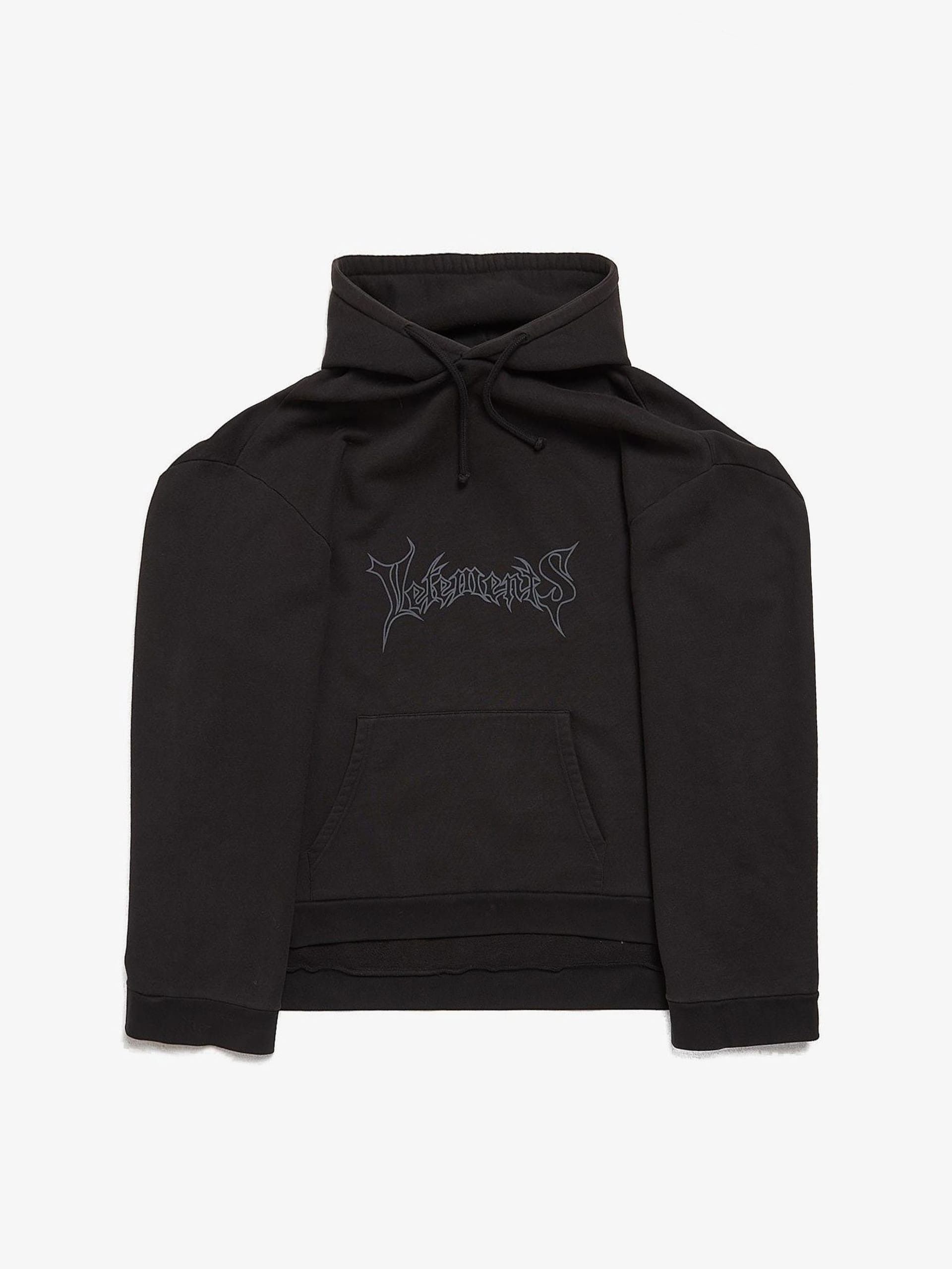 パーカー・フーディ VETEMENTS Black cotton blend oversize sweatshirt VETEMENTS sweatshirt Vetements.Com Oversized PRM EU