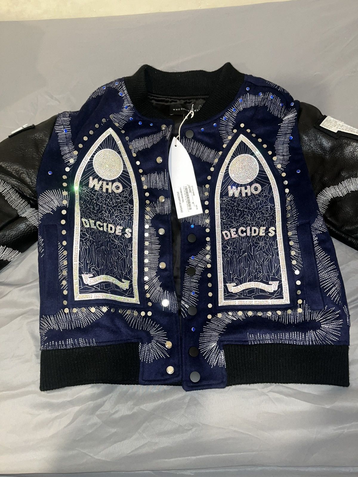 Who Decides War Who Decides War Cathedral Varsity Jacket Navy Size US M / EU 48-50 / 2 - 1 Thumbnail