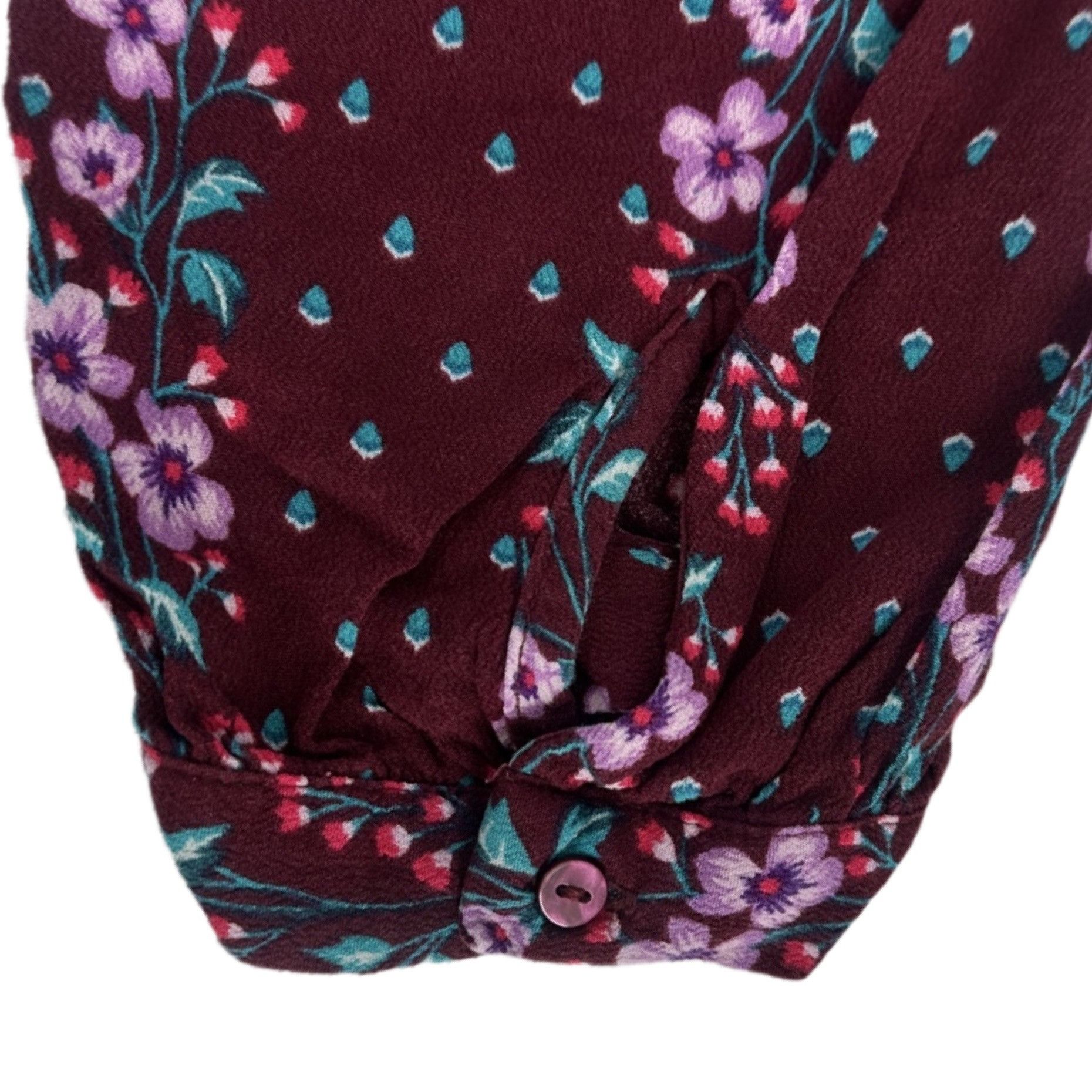 Old Navy Old Navy Portrait Top Women's Maroon Floral Size Large Size L / US 10 / IT 46 - 6 Thumbnail