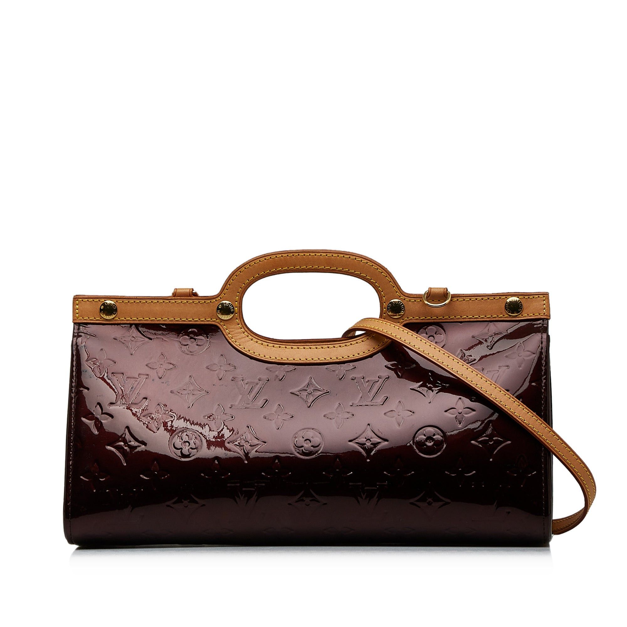 image of Louis Vuitton Monogram Vernis Roxbury Drive Satchel in Purple, Women's