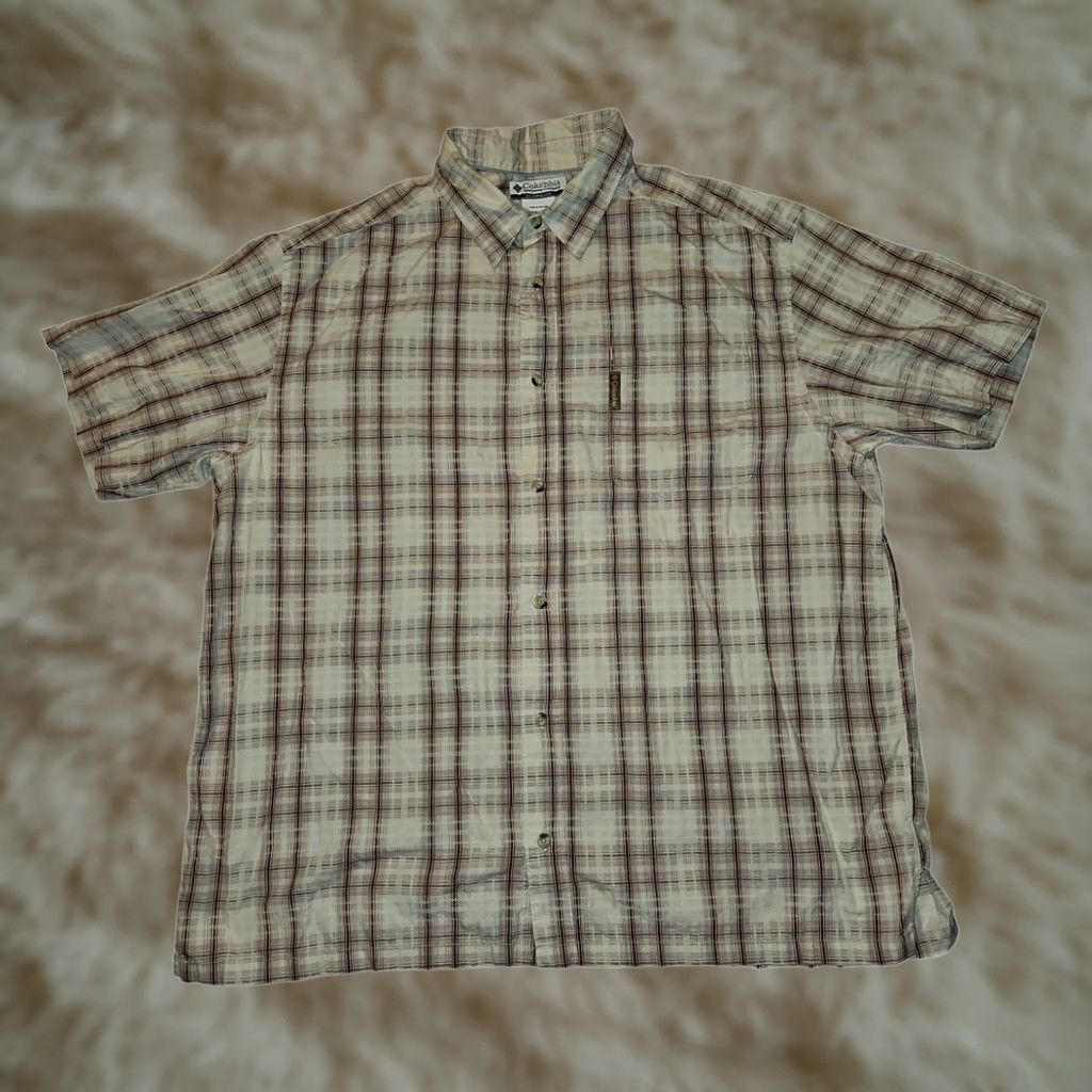 Vintage Columbia Button Shirt Short Sleeve Men's XXL Cream Red Plaid Casual Outdoors Size US XXL / EU 58 / 5 - 1 Thumbnail